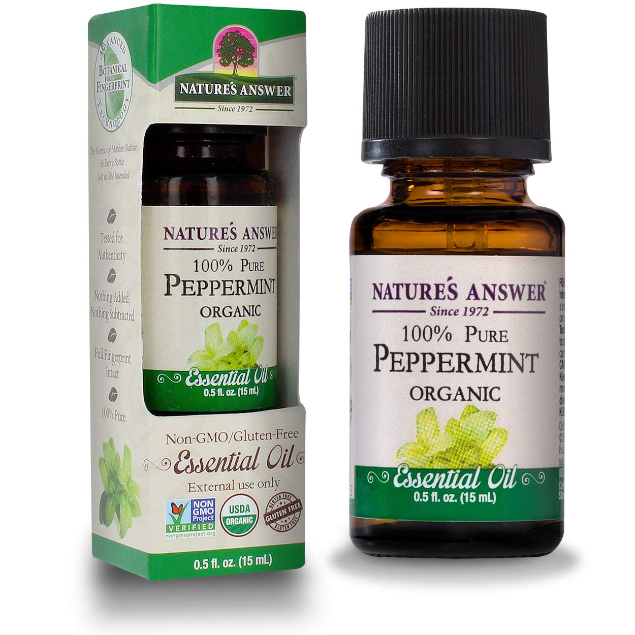 Nature's Answer USDA Organic Peppermint Essential Oil, 100% Pure, Natural  Aromatherapy Oil for Diffuser/Humidifier, Steam Distilled 0.5 fl oz. (15ml)