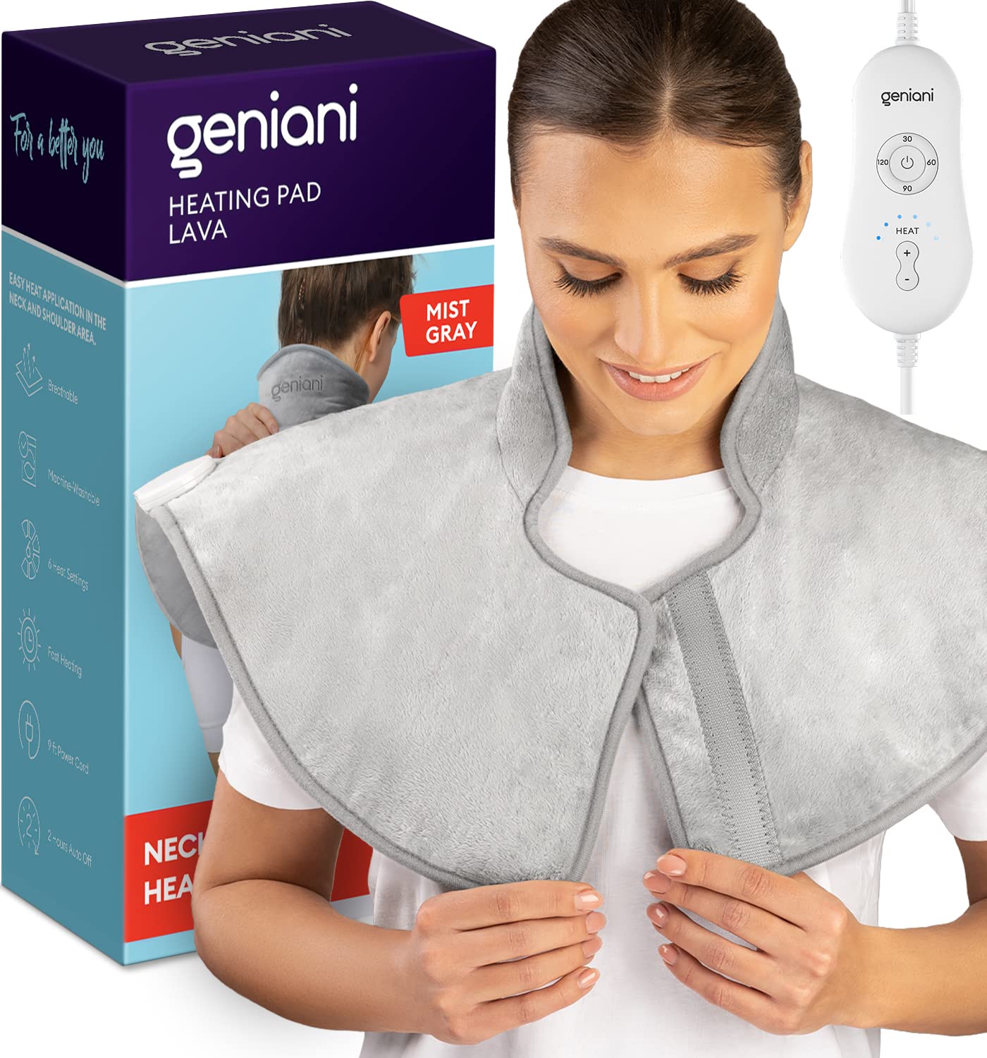 Geniani Deep Tissue Massager for Back, Body, Shoulders, Neck and Sore Muscles - Cordless Electric Handheld Massager Full Body Pain Relief 
