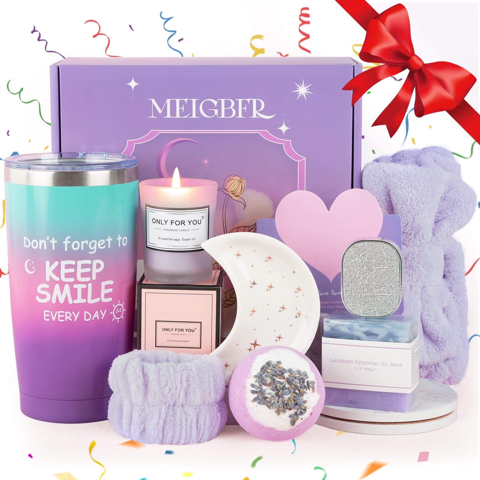 Birthday Gifts for Women Purple Spa Gift Baskets for Women Unique Gifts  Ideas Relaxing Self Care Gifts Set for Womens Relaxation Gift Boxes  Christmas