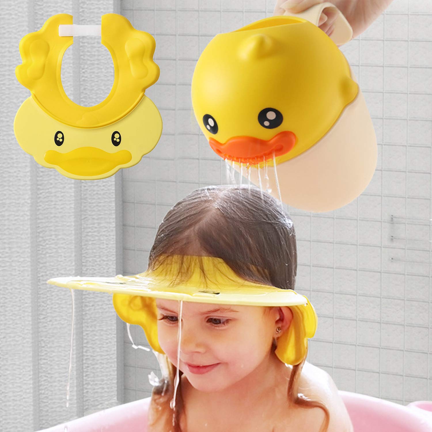 2 unids Shampoo Cap Kids Shampoo Hat Shower Visor Hat Kids Sun Hat Visor  Sombrero de baño Sombrero de baño Niños Champú Escudo Gorro de ducha  Infantil