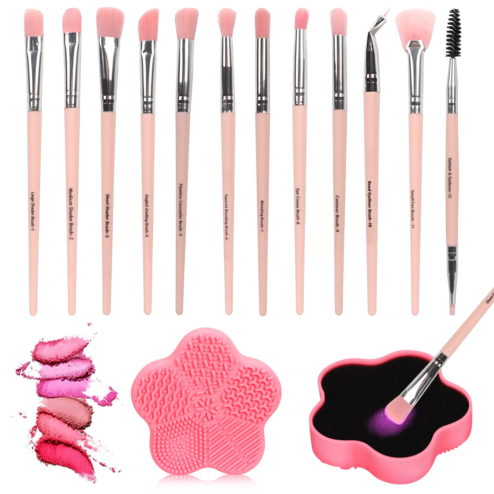 Unaone Eye Makeup Brushes Set, 12PCS Eyeshadow Brushes Set Professional,  Premium Synthetic Foundation Brush Blending Brush