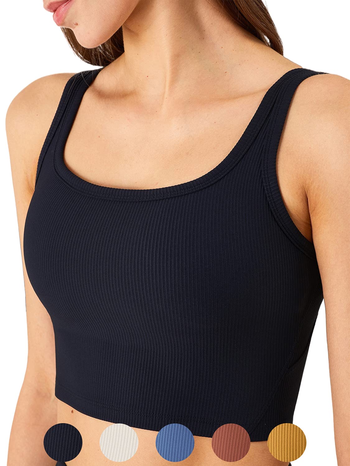 Ribbed Cropped Fit Sleeveless Bra Top