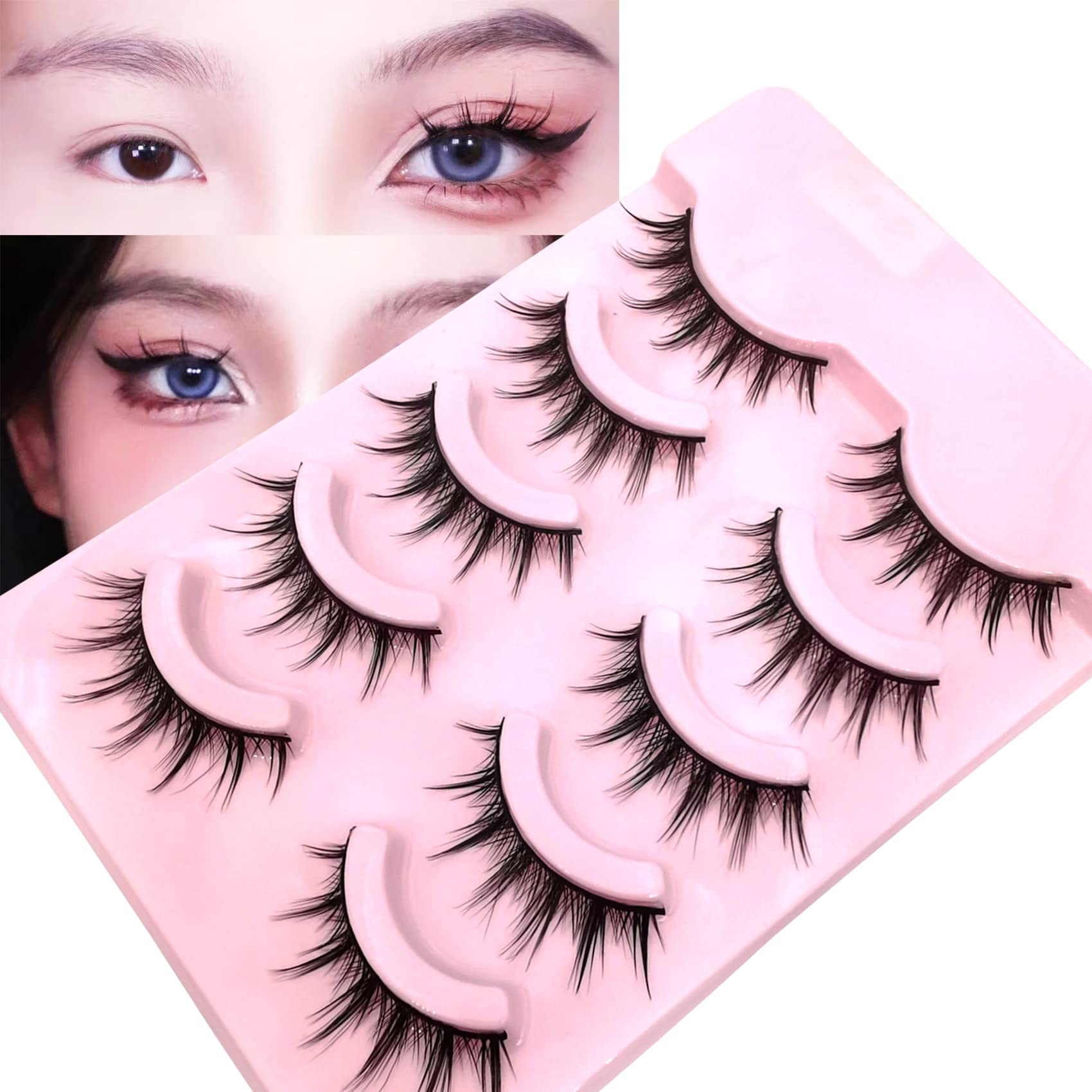 Manga Lashes Natural Look Japanese Wispy Spiky Eye Lashes Pack