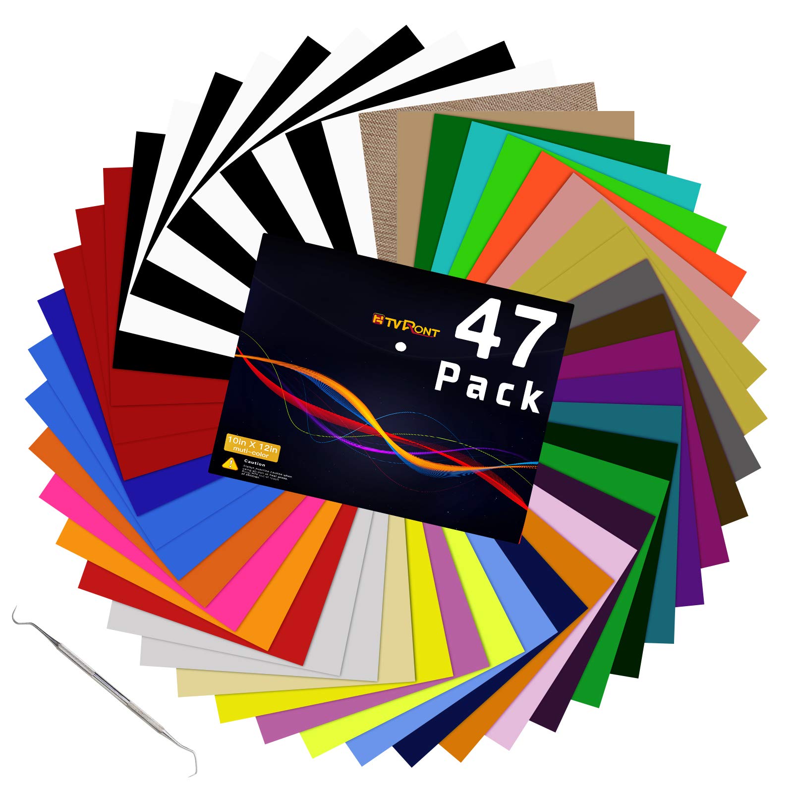 HTV Heat Transfer Vinyl Bundle: 47 Pack 12 x 10 Iron on Vinyl