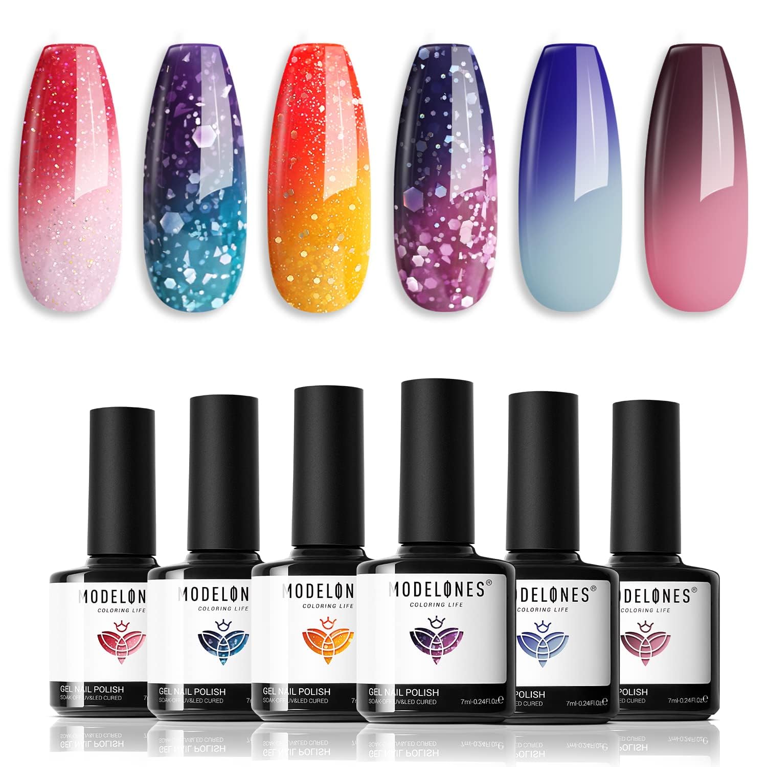 Amazon.com : Temperature Change Effect Nail Gel Polish - Textured Pearl And  Big Particles Finish, 13 Colors Shinny Glossy, Two Temperature Sensitivity  Gradations, No Magnet, 7.5ml /0.26fl Oz, Waterproof Quick Dry :