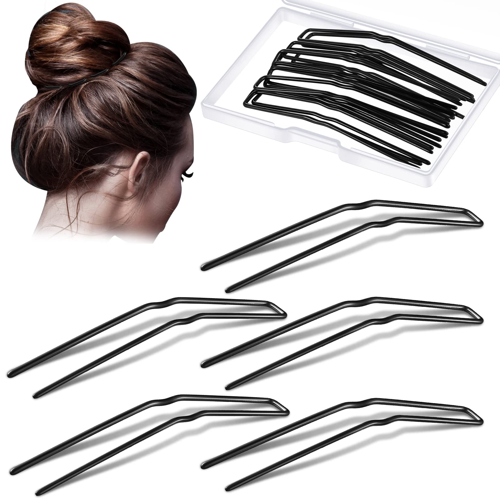 24 Pcs U Shaped Hair Pins Ballet Bobby Pins U Pin Hair Styling