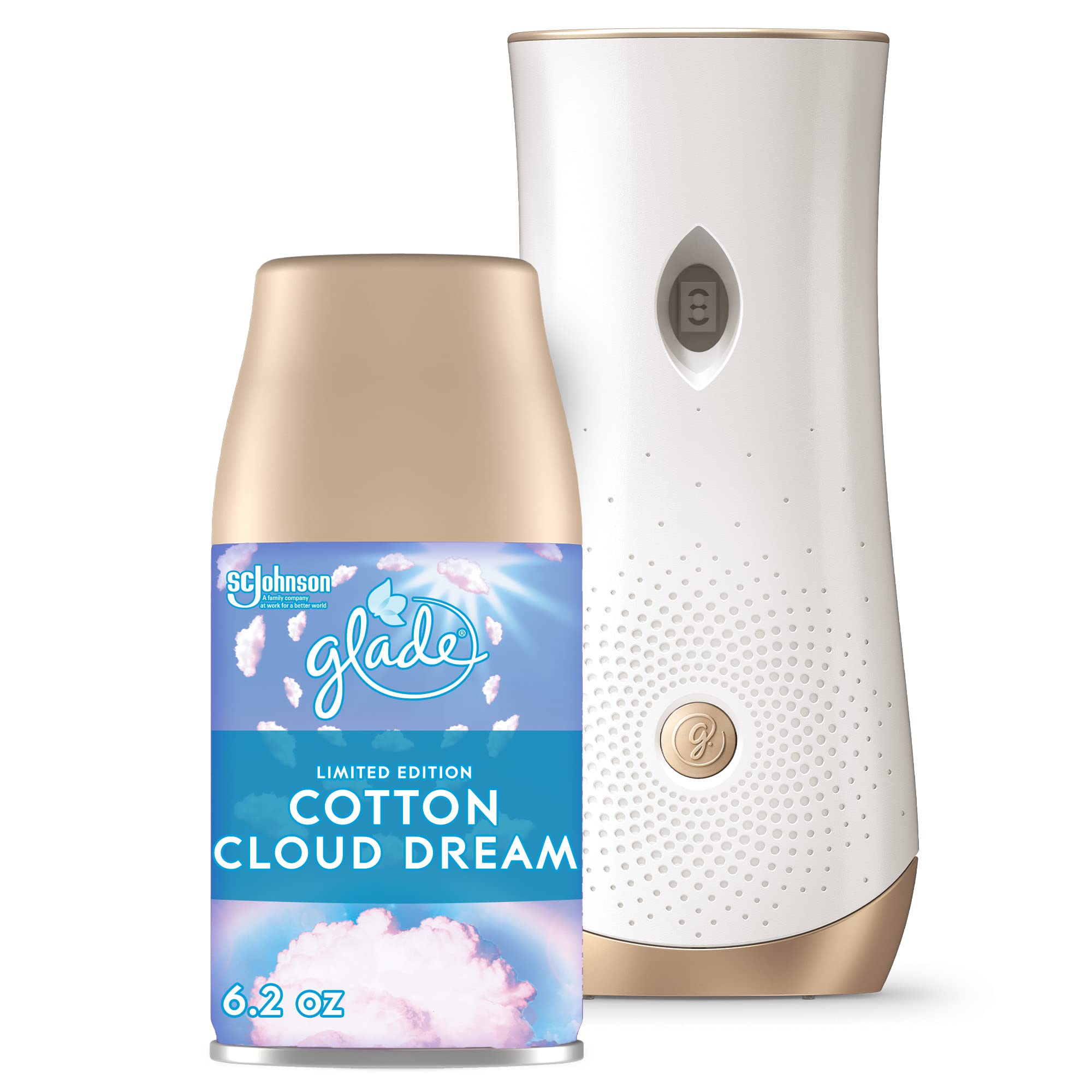 Glade Automatic Spray Refill and Holder Kit, Air Freshener for Home and  Bathroom, Cotton Cloud Dream, 6.2 Oz