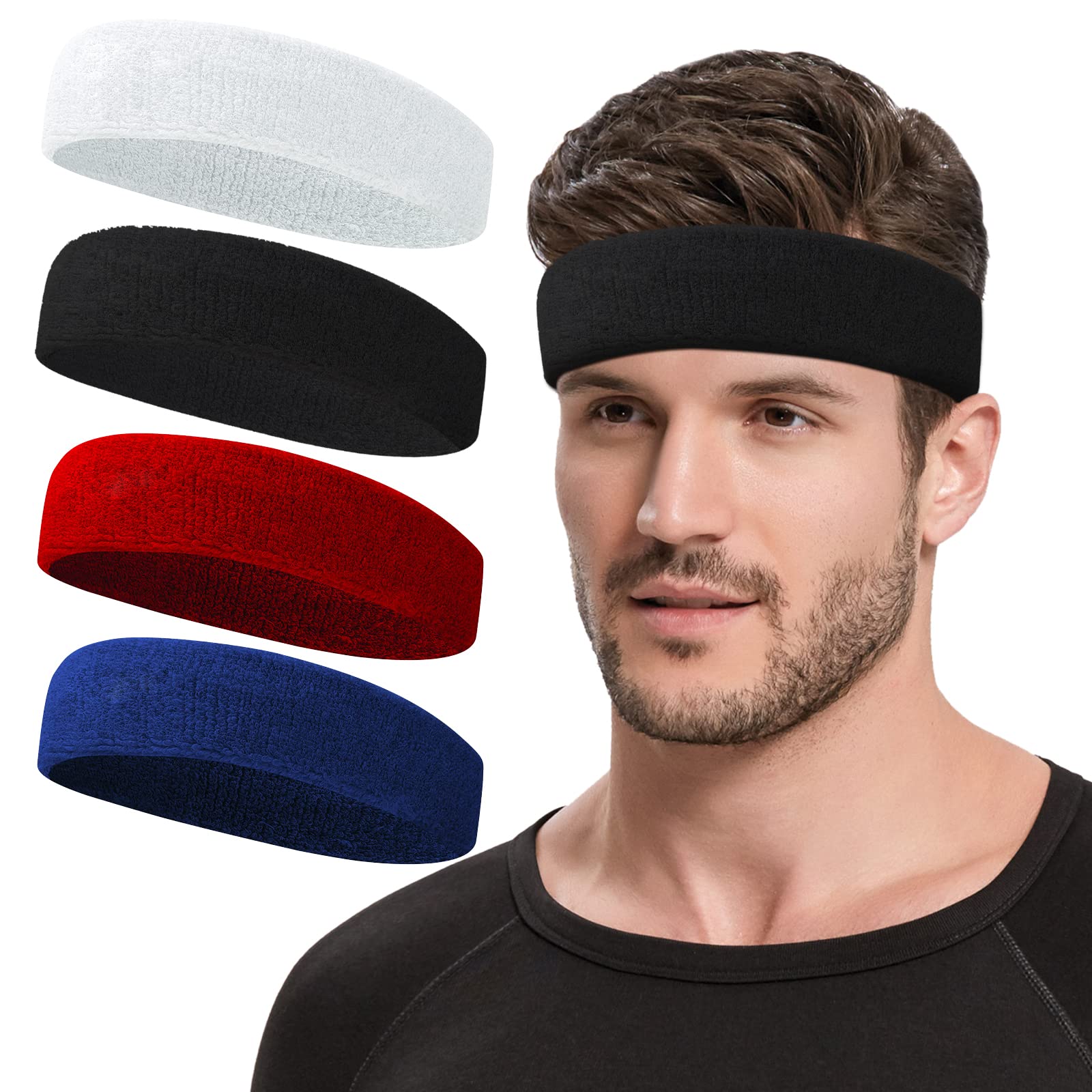 4pcs Classic Knitted Elastic Sports Headbands