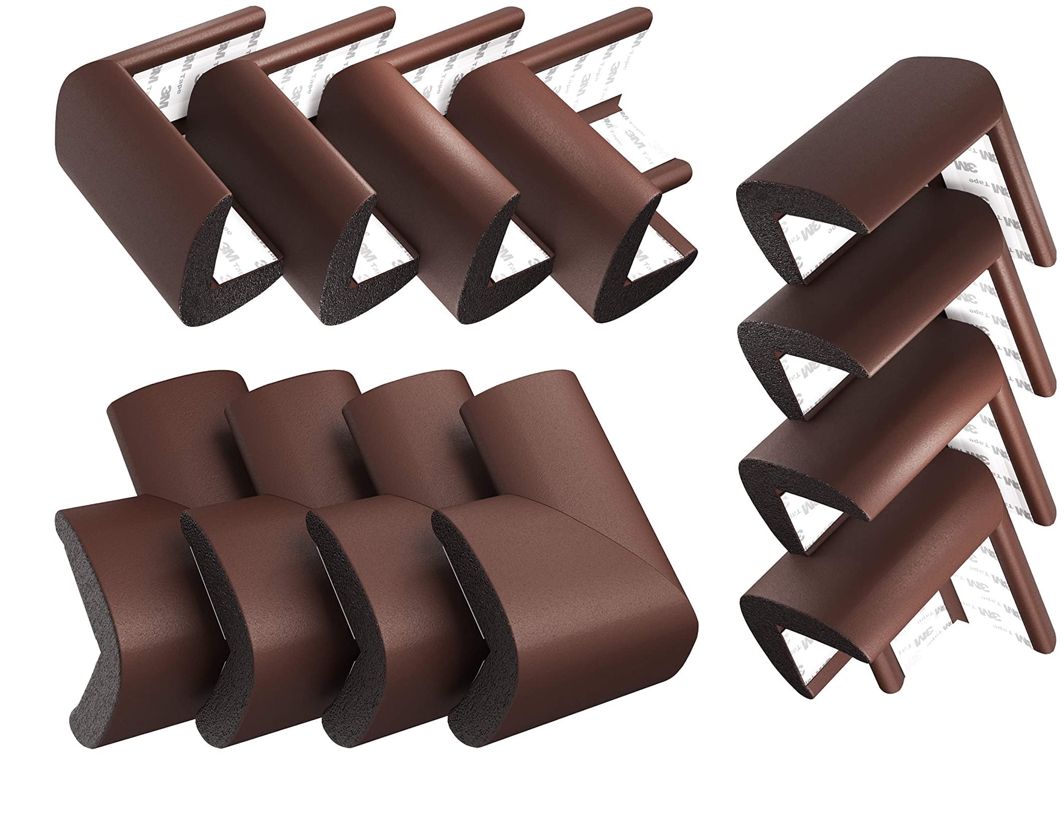Soft Corner Guards (12-Pack) by Skyla Homes - Squishy Protectors from Sharp  Furniture Edges - Multipurpose High Resistant 3M Adhesive - Baby Proofing  Protector Guard for Table Edge Child Safety 12 Count (Pack of 1) Brown