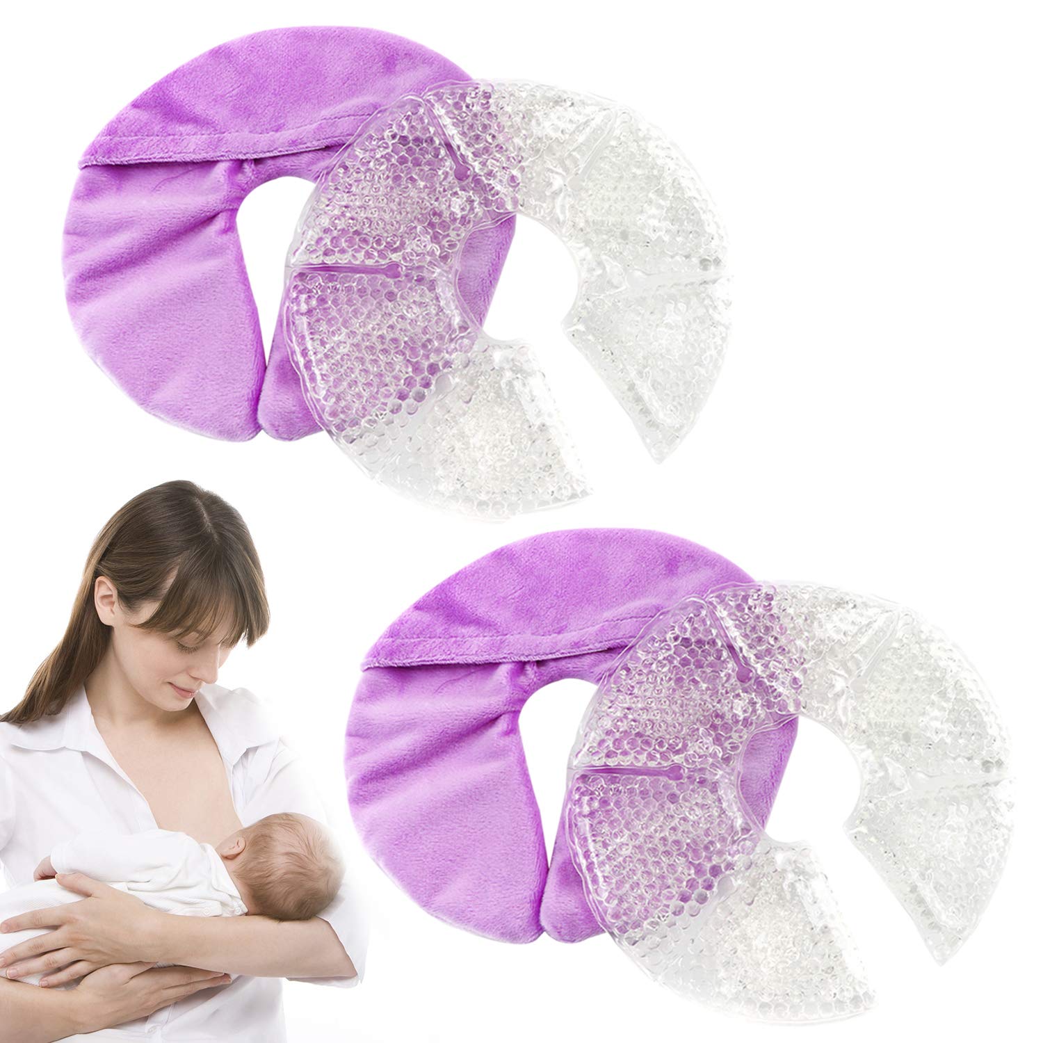 Breast Therapy Ice Pack, Breastfeeding Gel Pad, Nursing Pain Relief for  Mastitis, Nipple Pain Relief Breastfeeding, plugged ducts, Lactation Pain,  Engorgement and Mastitis (Purple)