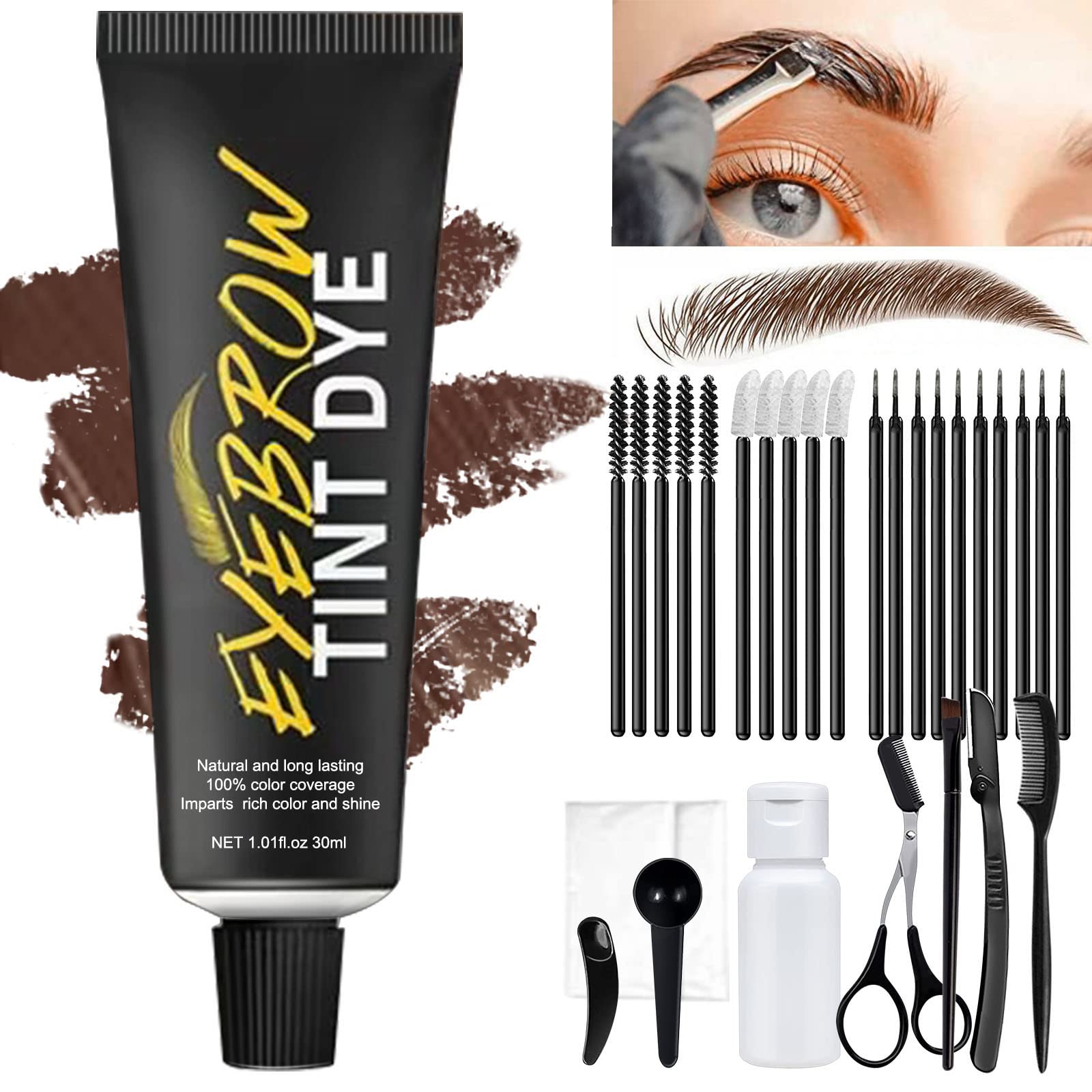 Instant Eyebrow Tinting Color Kit Natural and Professional Eyebrow