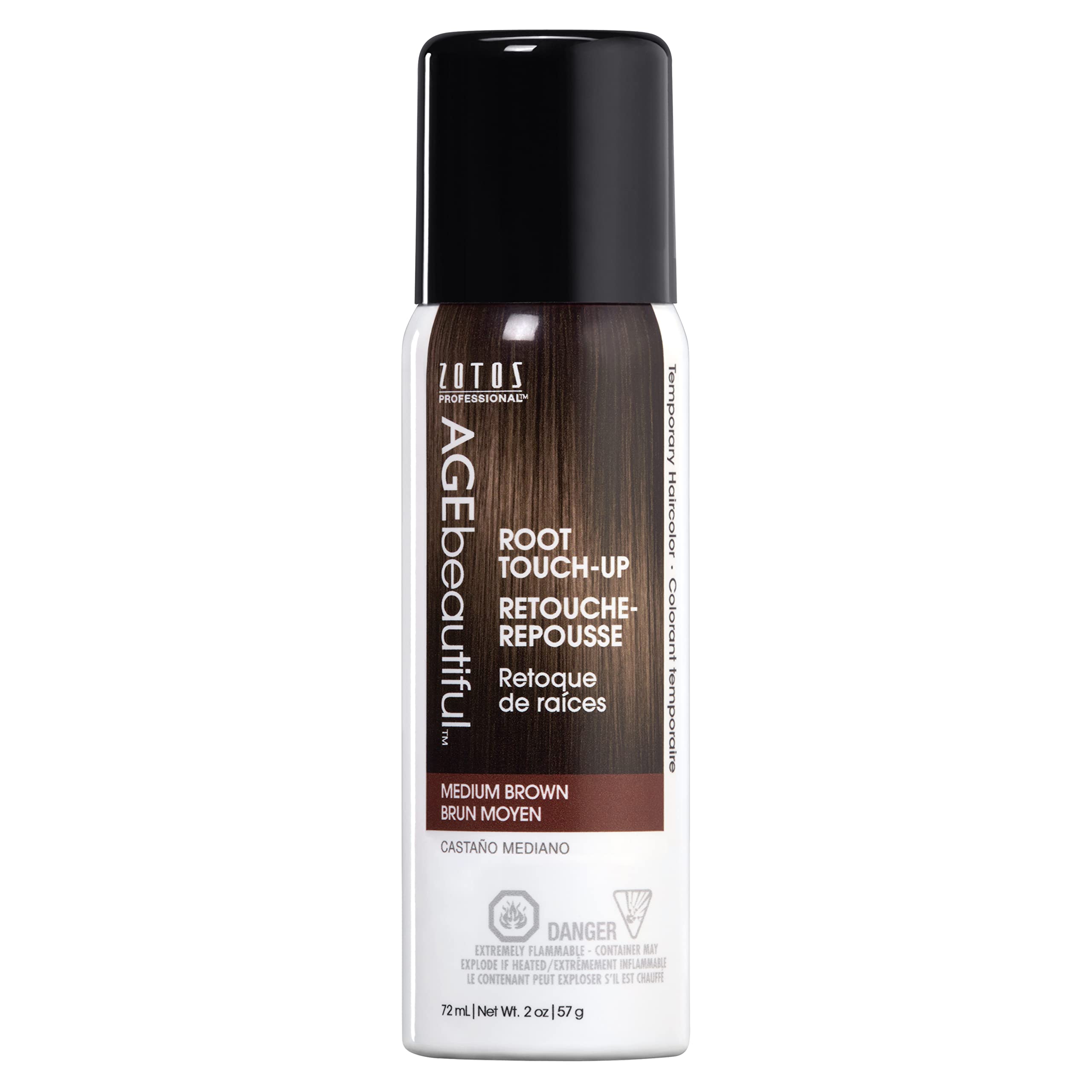 AGEbeautiful Root Touch Up Hair Color Spray | Touch-Up Gray Concealer |  Temporary Cover Up | Black/Brown/Blonde/Red Medium Brown