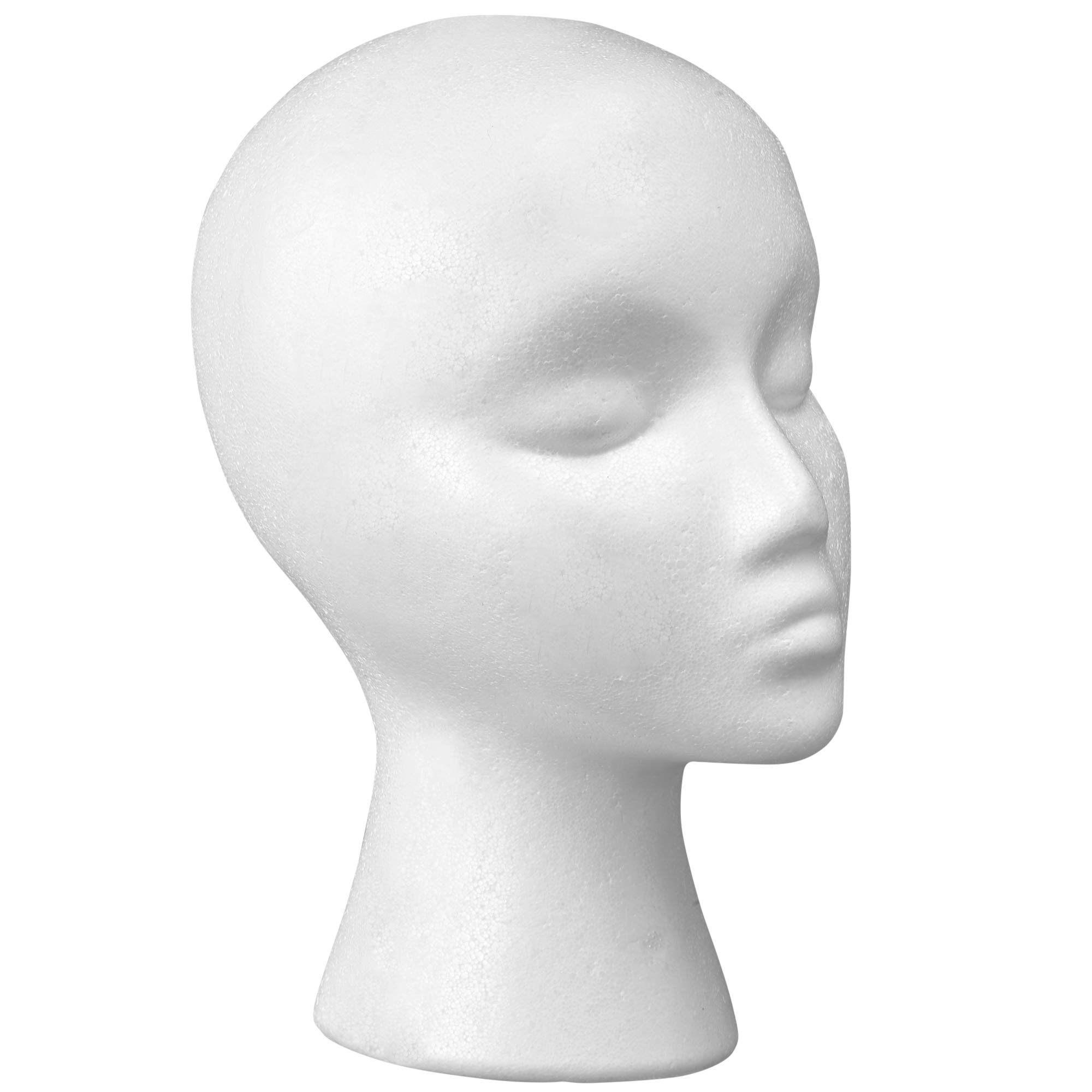 12 Styrofoam Wig Head - Tall Female Foam Mannequin Wig Stand and Holder -  Style, Model And Display Hair, Hats and Hairpieces - For Home, Salon and  Travel - by Cantor