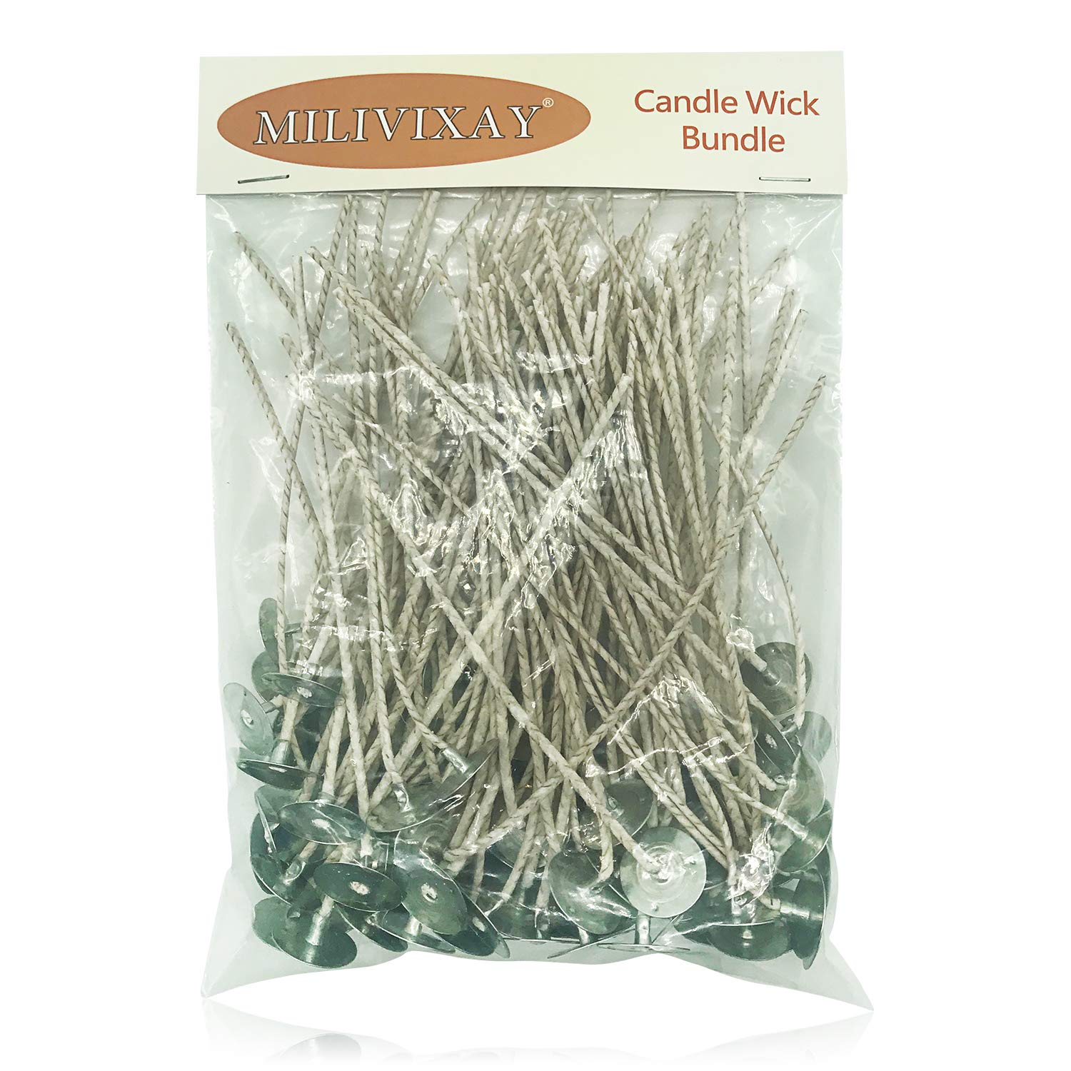 100pcs ECO14 Wicks for Soy Candles, 8 inch Pre-Tabbed Candle Wick for Candle  Making,Thick