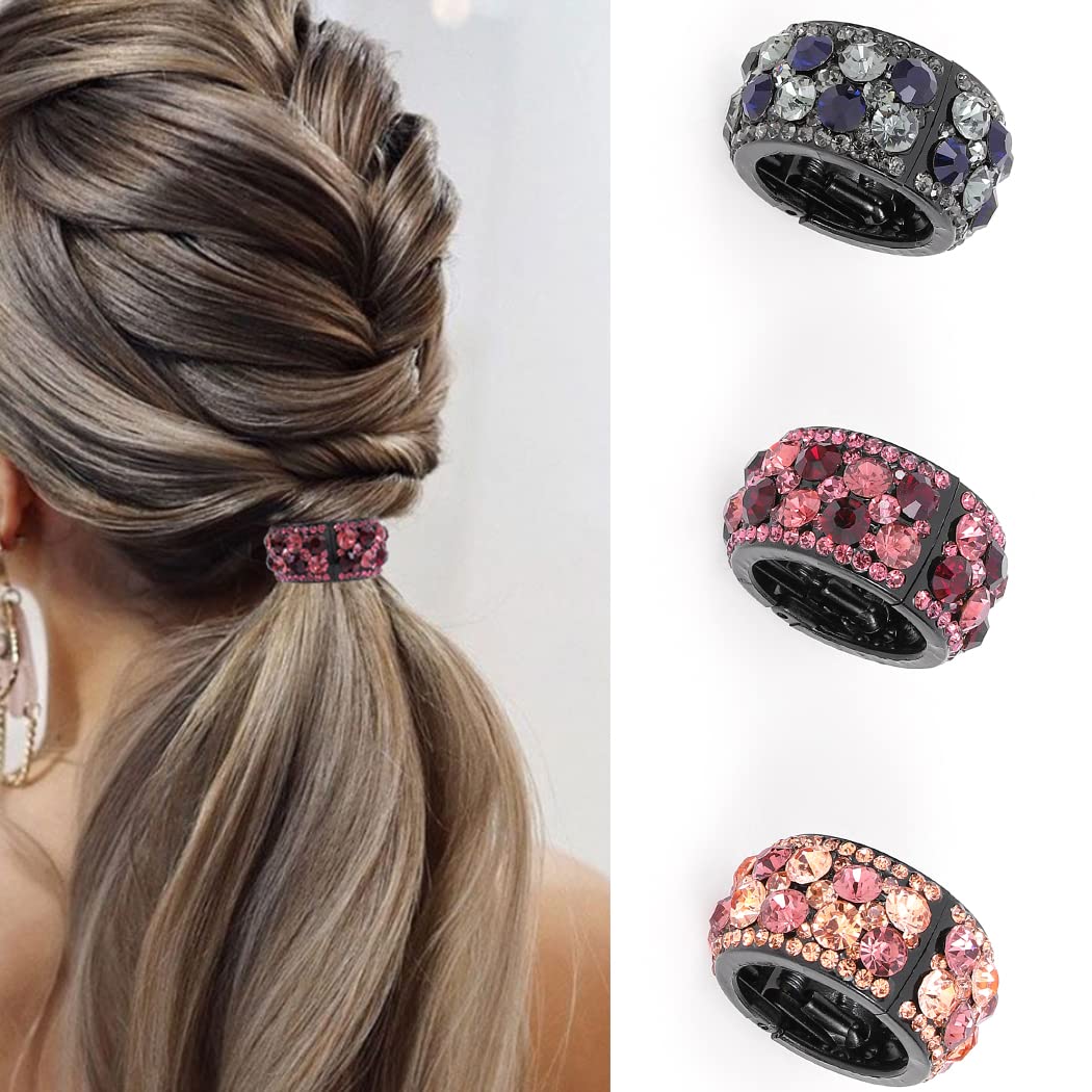 Elastic Rhinestone Hair Rings - Crystal Ponytail Holder Women Hair  Accessory 1pc | eBay