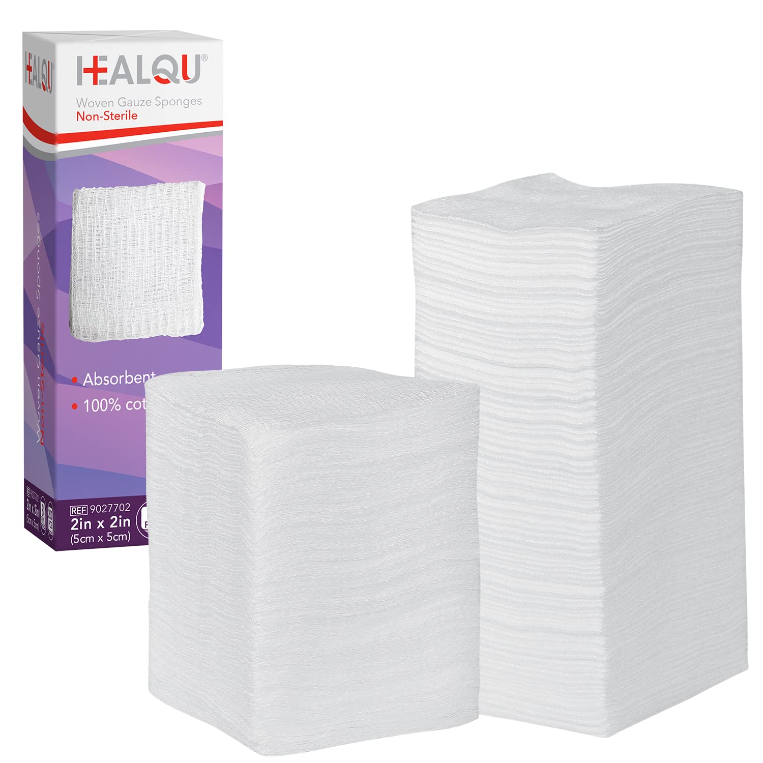 HEALQU Gauze Pads 2x2 Pack of 200 8 Ply - Non-Sterile Woven Surgical  Sponges for Wound Dressing Debridement Cleaning Prepping - Medical Gauze  Sponges 2x2 Bag of 200 8 Ply