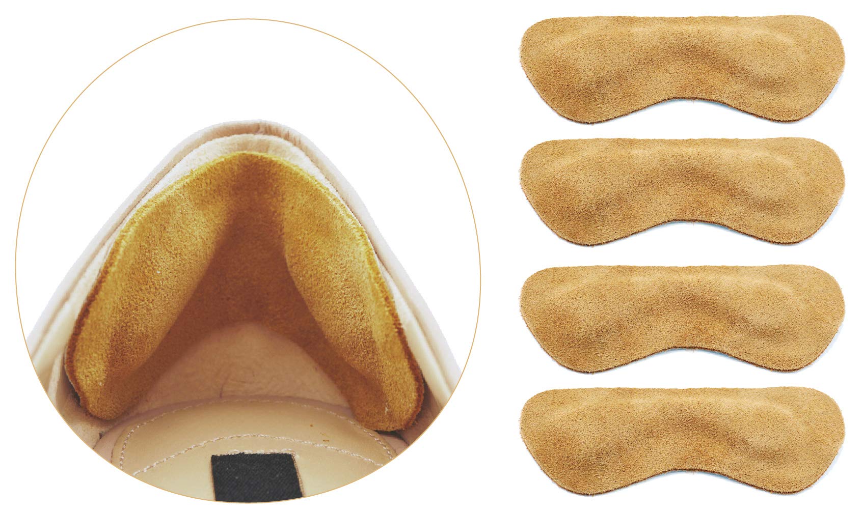 Amazon.com: Heel Grips Heel Cushion Inserts Heel Pads Leather for Shoes  Half Size Big 3pairs 0.14inch Thick Improved Shoe Fit and Comfort,Prevent  Blisters (Beige) : Health & Household