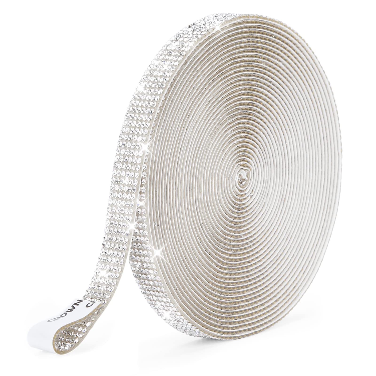 SNILOAW Self Adhesive Rhinestone Strips Crystal Rhinestone Diamond Ribbon  Tape with 2mm Rhinestones Glittering for DIY Event Phone Car Wedding Decor  (Silver Width 0.51inch X 6.6 Yards) silver Width 0.51inch X 6.6 Yards