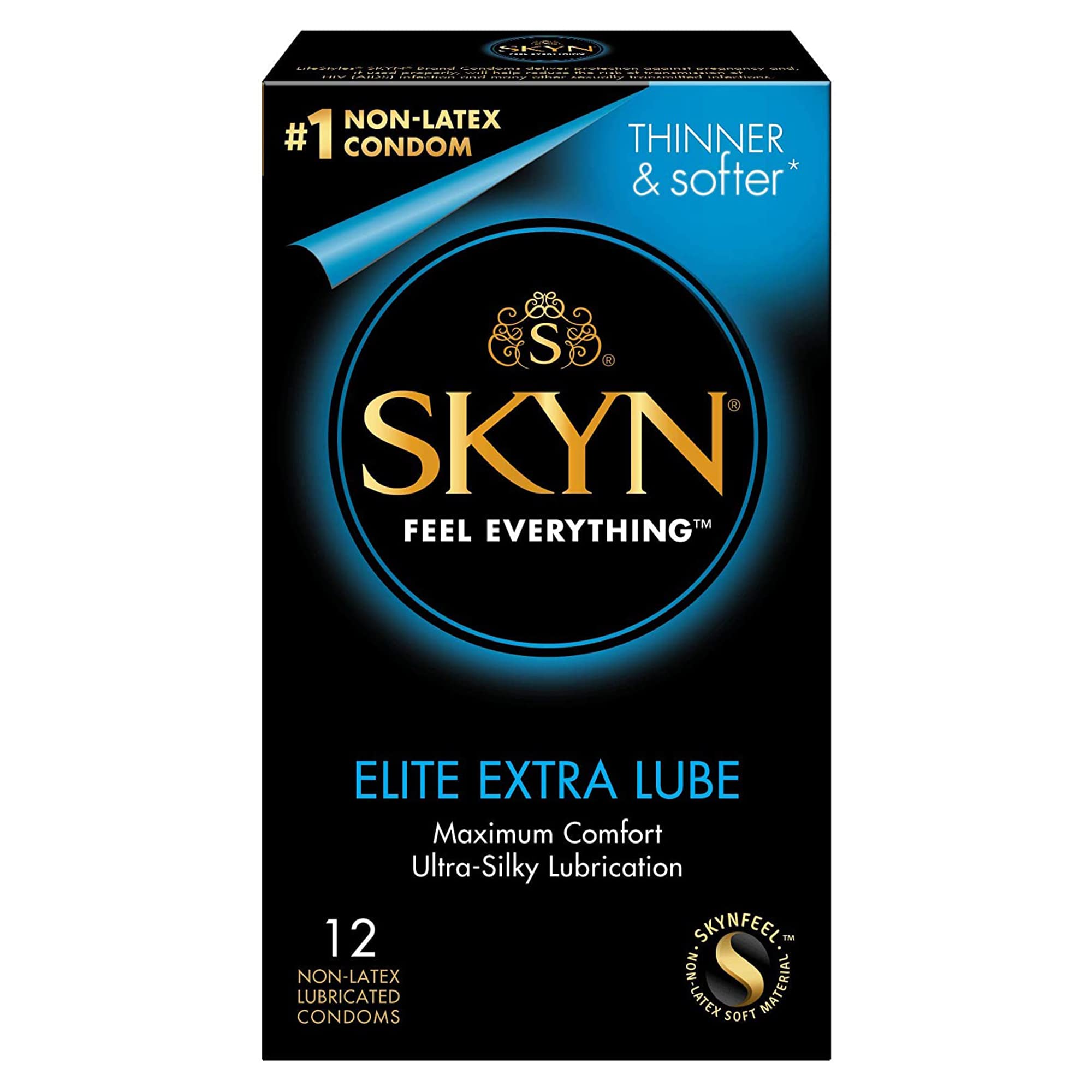 SKYN Elite Extra Lube UltraThin, Lubricated LatexFree Condoms Ultra