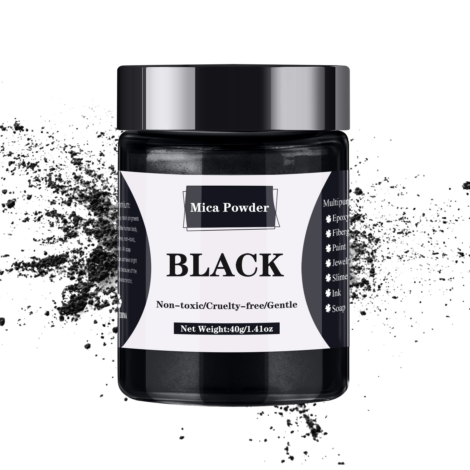 Black Metallic Mica Pigment Powder