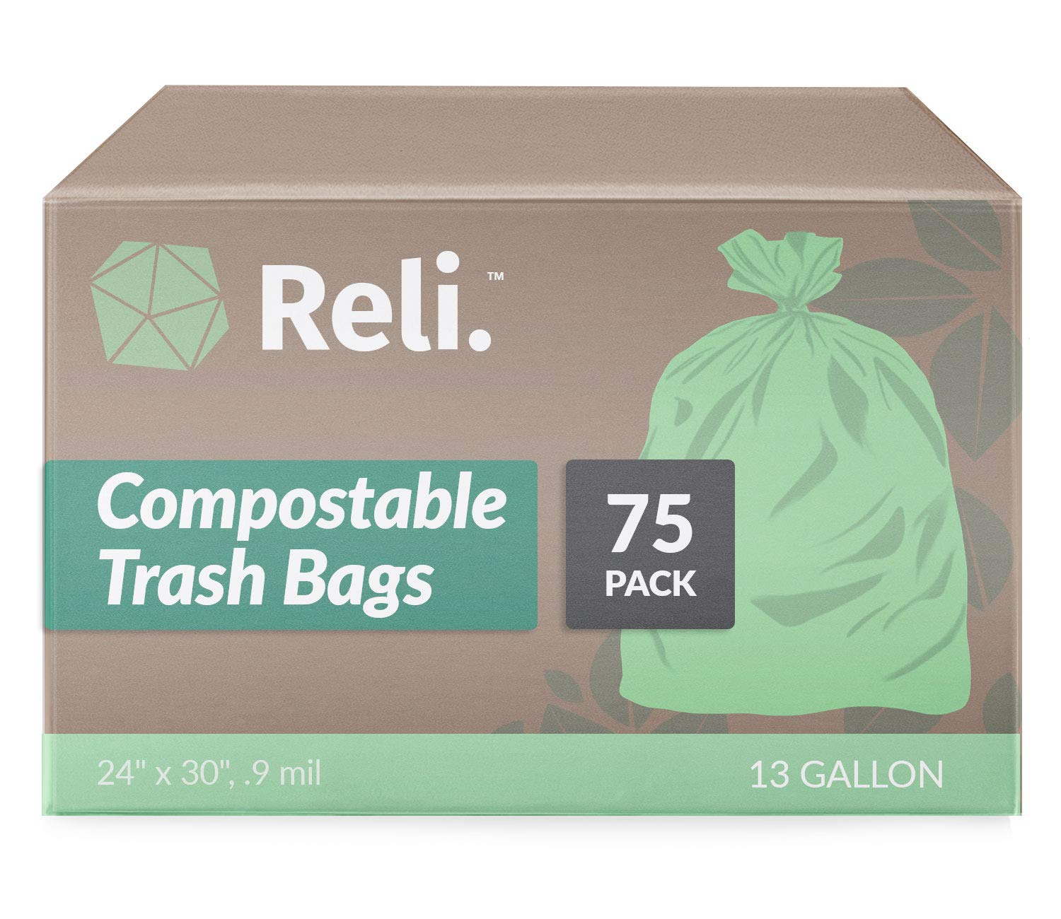 Reli. 33 Gallon Trash Bags Heavy Duty 250 Count Bulk - Black Garbage Bags 30 Gal