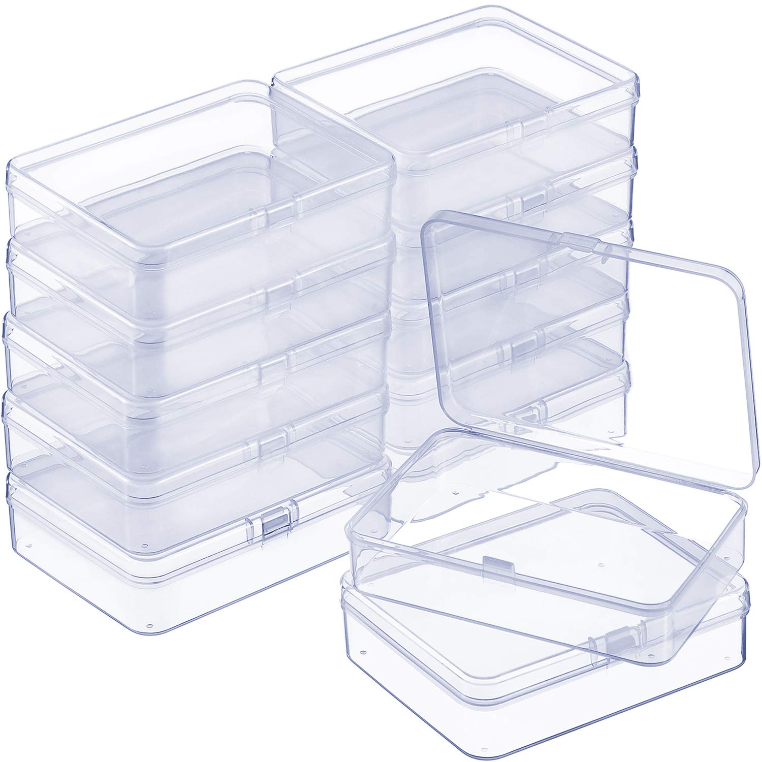 12pk Mini Plastic Storage Containers | Clear small boxes Jewelry box Food  Pots