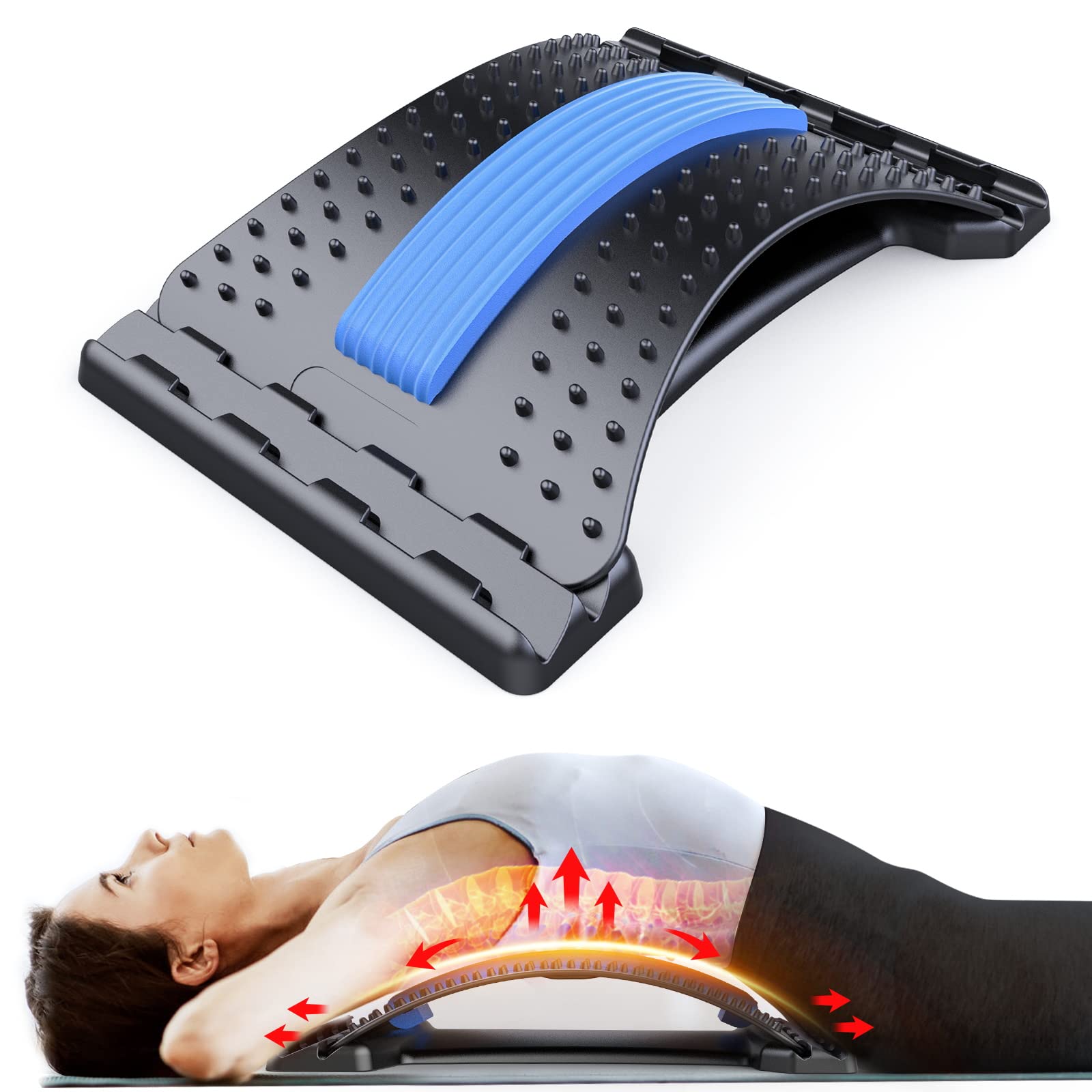 Back Stretcher 3-Level Lumbar Back Cracker Board Pain Relief