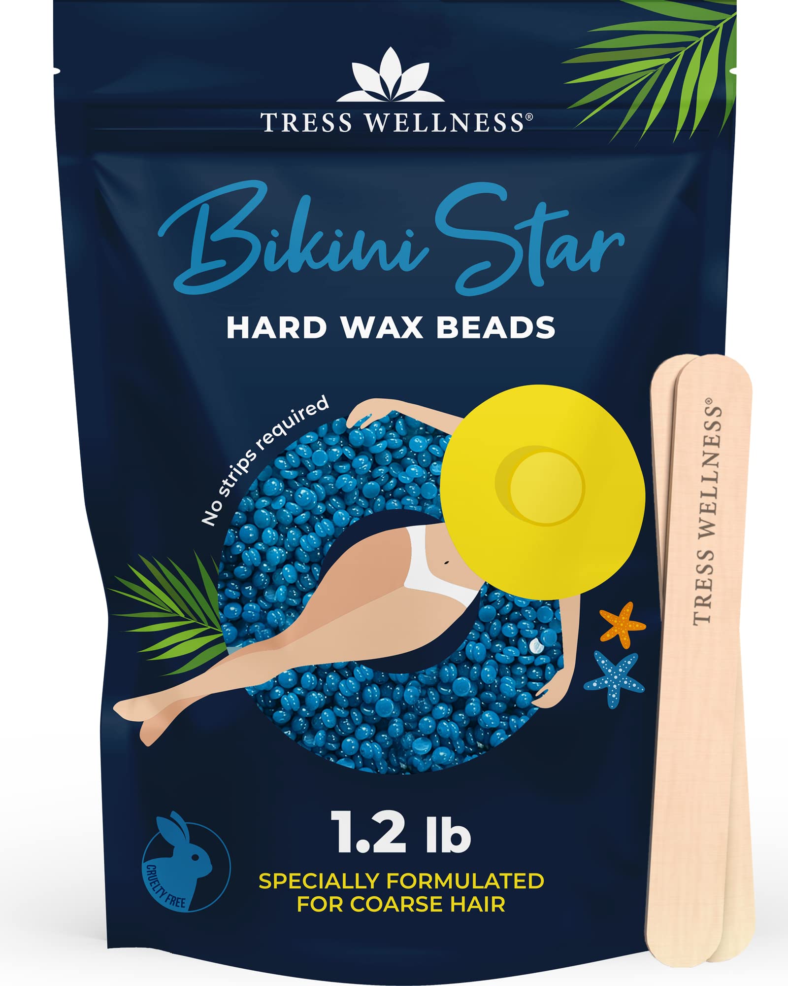 Tress Wellness 1.2lb Bikini hard wax beads for Brazilian waxing