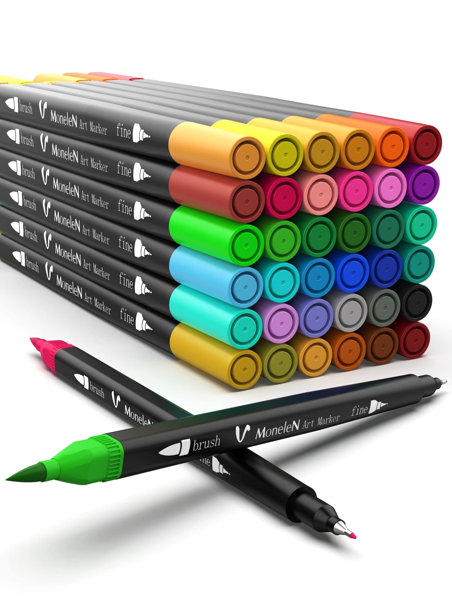School Brush Pens Colorful Letters Numbers Stock Photo by