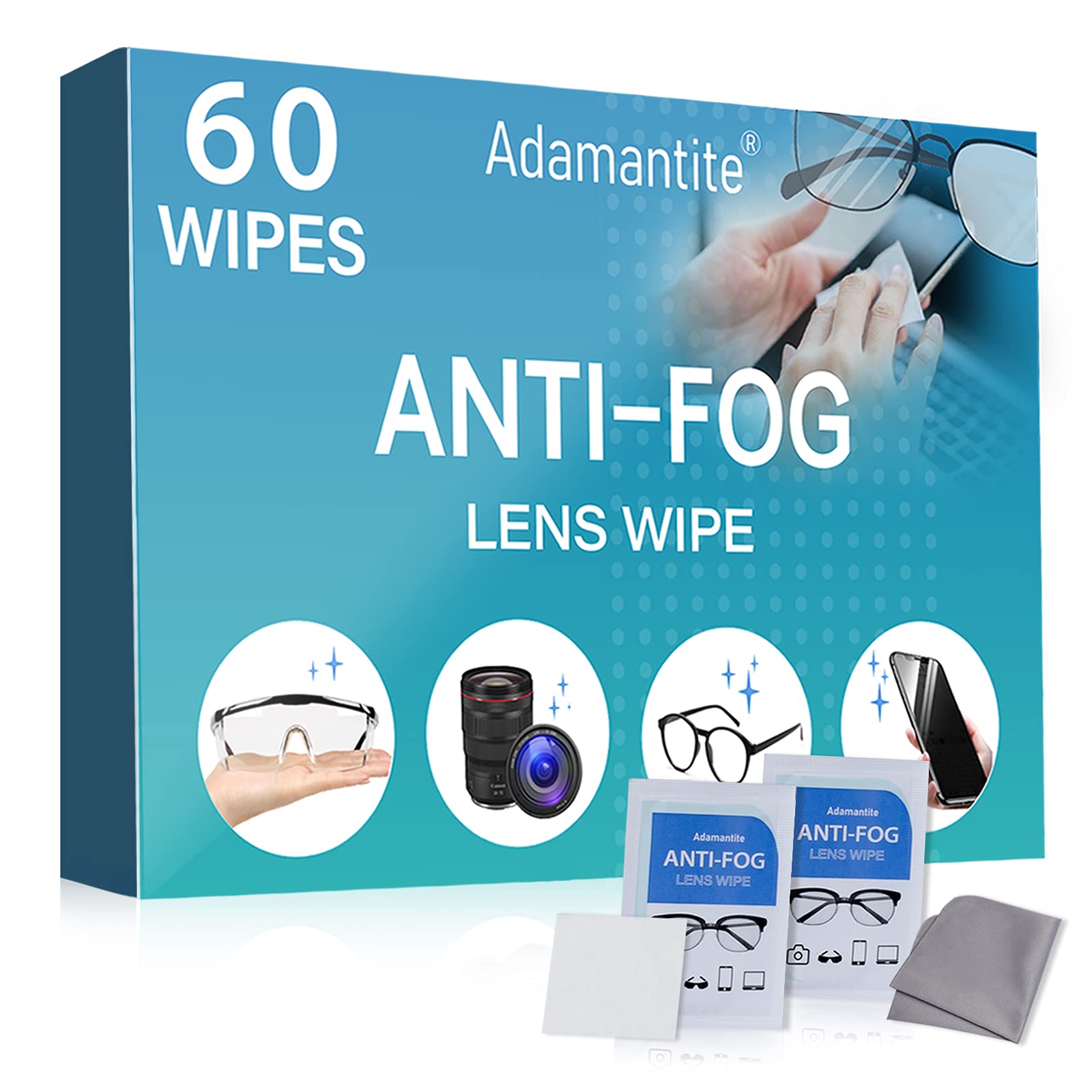 Anti Fog Wipes for Glasses, Pre-moistened & Individually Wrapped Antifog  Lens Cleaning Eyeglasses Wipe with