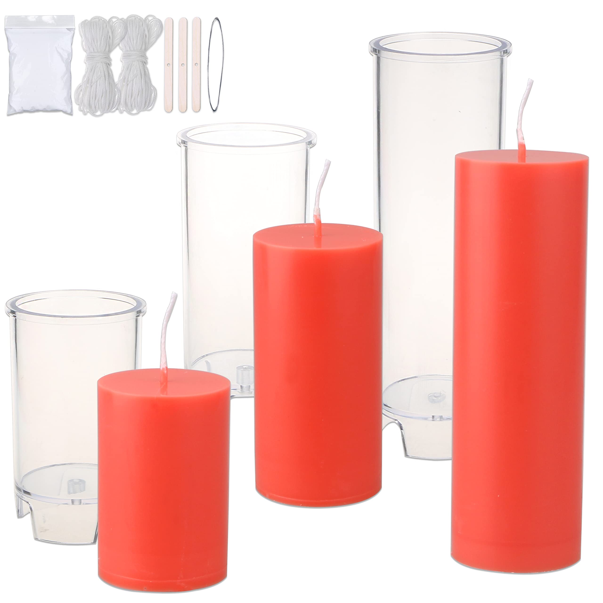 MILIVIXAY 3PCS Pillar Candle Molds - Plastic Cylinder Candle Mold