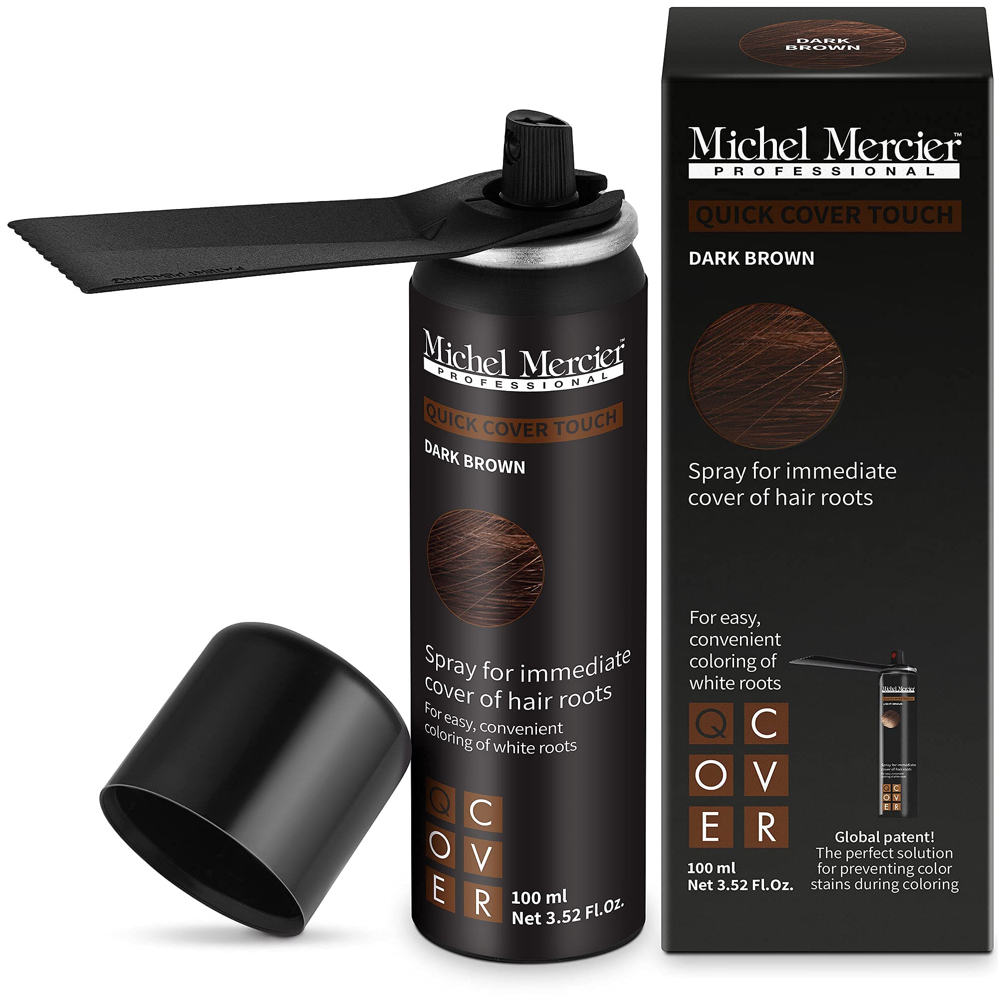 Michel Mercier Hair Root Touch Up Spray with Unique Applicator, Protects  Hairline and Scalp Health, Fast and Easy Grey Hair Cover Up Concealer for  Women and Men, Instant Gray Coverage (Dark Brown)