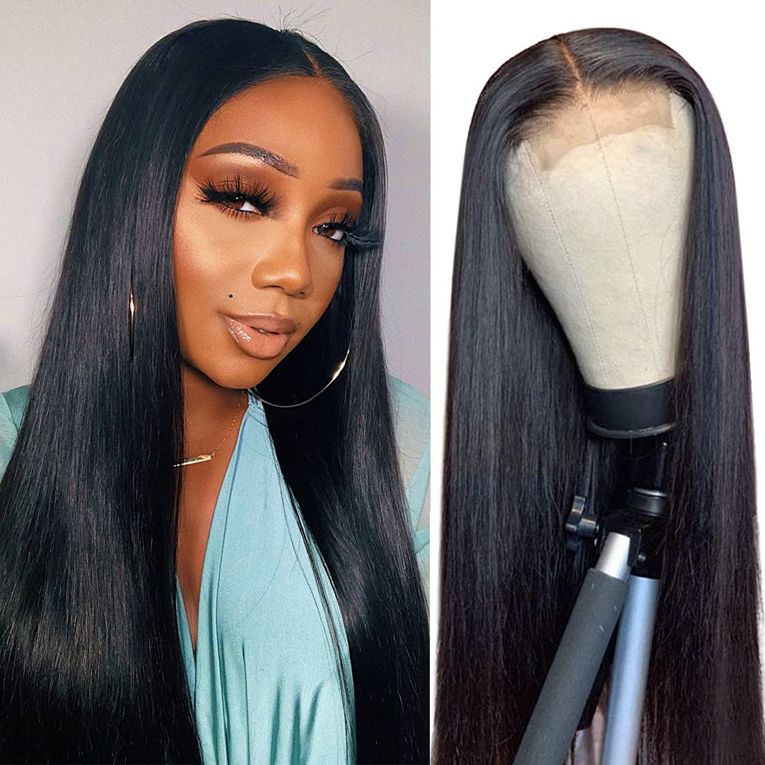 Wigs for Black Women Human Hair Lace Front Wigs Pre Plucked with Baby Hair  150%
