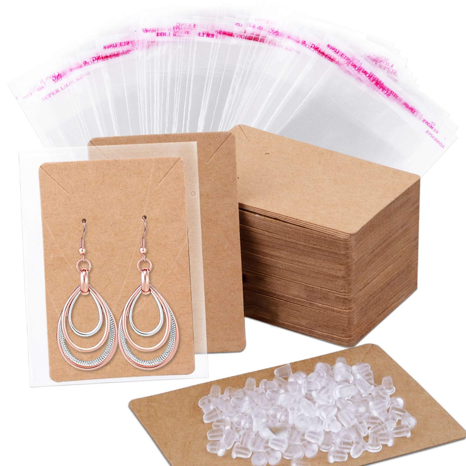 Adhesive Earring Card Adapters, Retail Jewelry Displays
