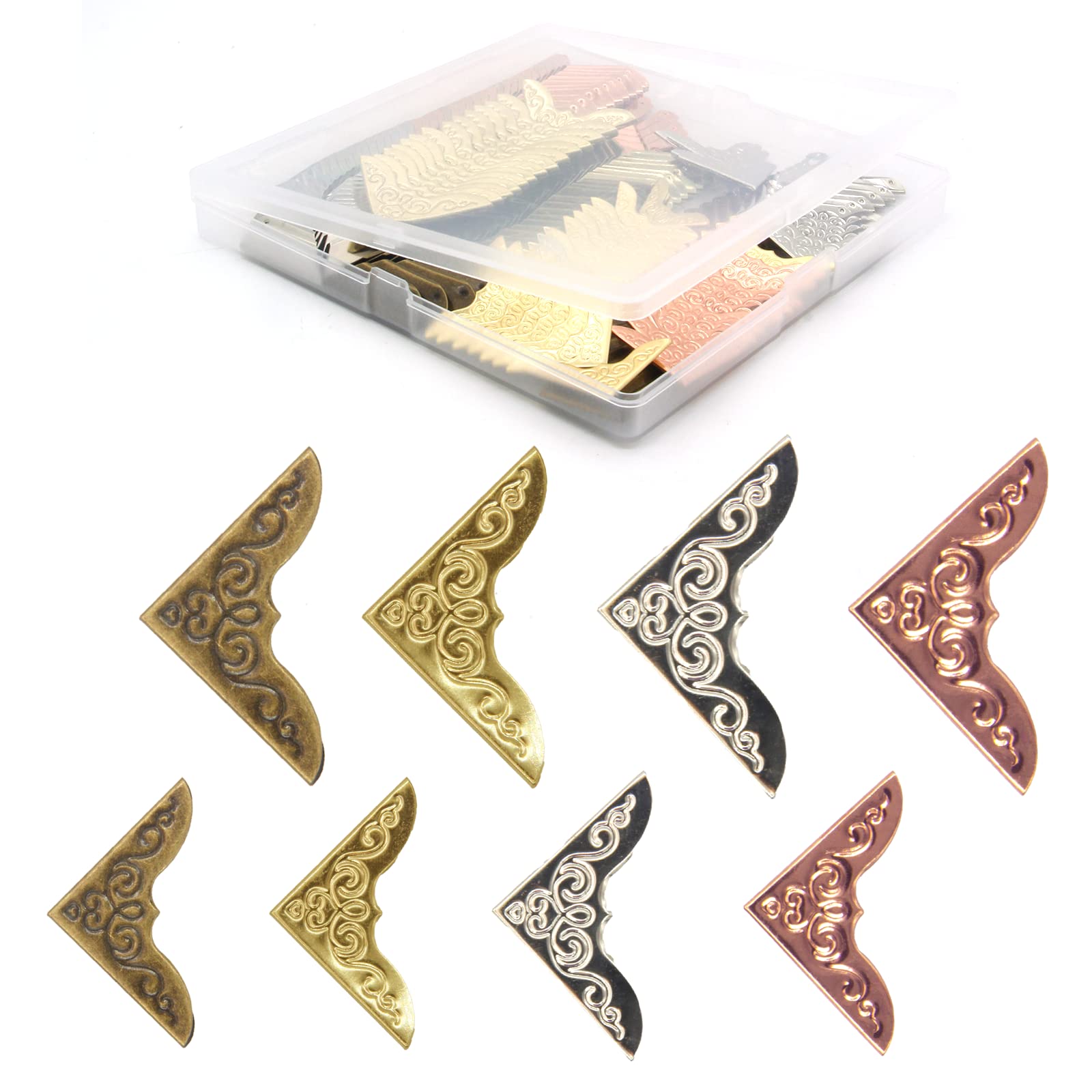 160 Metal Book Corners Protector Set for Scrapbook, Photo Album - Large ...