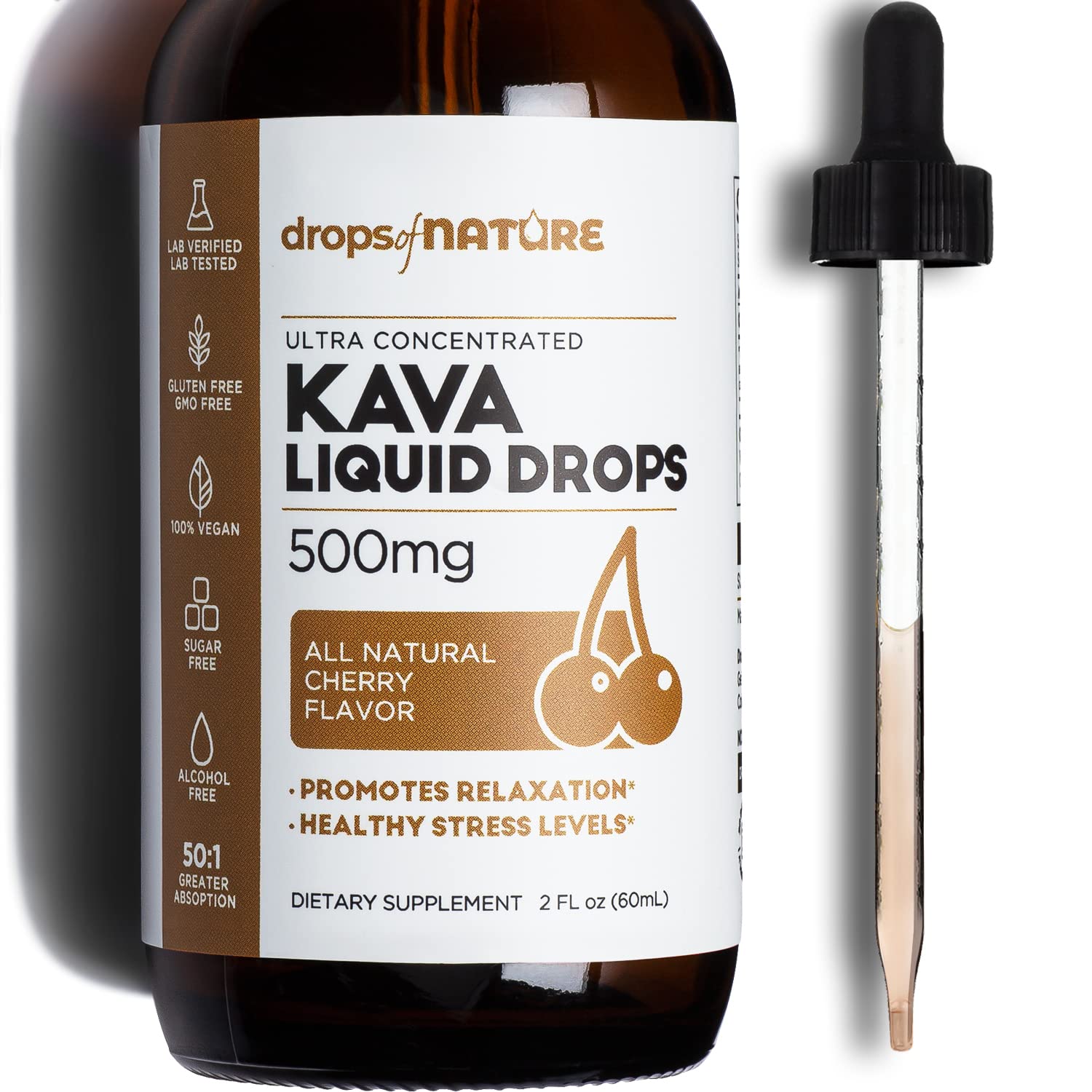 Drops of Nature Kava with Ashwagandha Liquid Drops Delicious Organic
