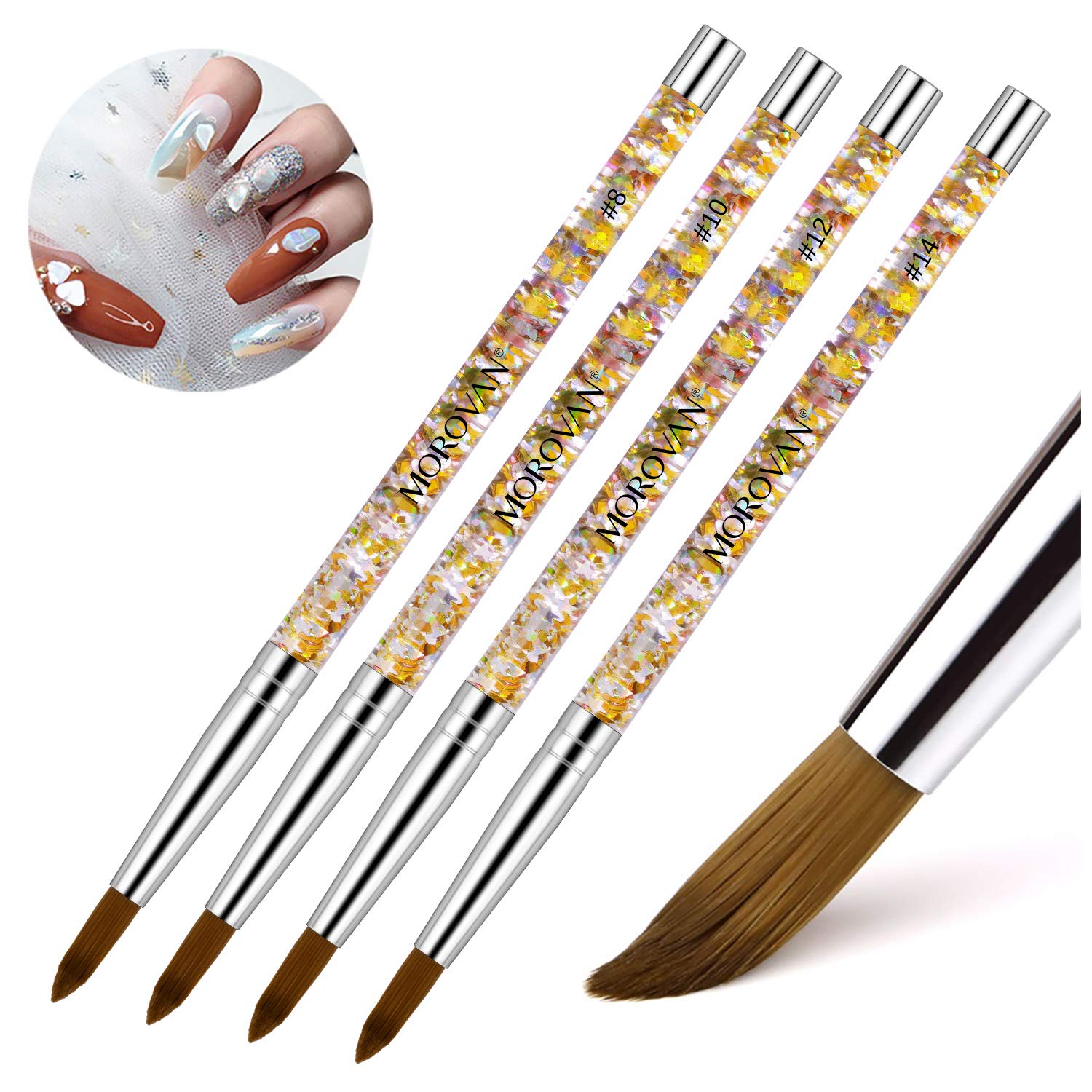 Amazon.com : Kolinsky Acrylic Nail Brush Professional Acrylic Brushes for  Nails with Wood Handle Sable Hair Round Oval Nail Art Brushes for Acrylic  Application DIY Home Salon : Beauty & Personal Care