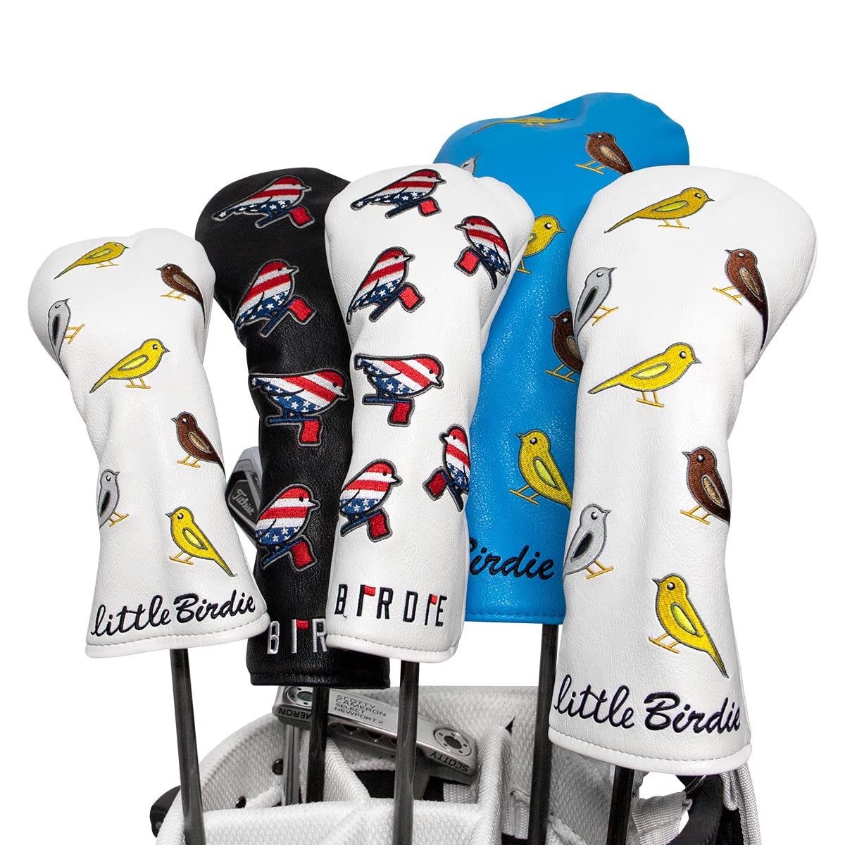 Golf Head Covers Driver Cover 3 Wood Headcover Hybrid Head Covers  Embroidery USA American Flag Birdie Design Golf Club Headcovers Leather  Wood Head Cover For Fairway (1pcs)