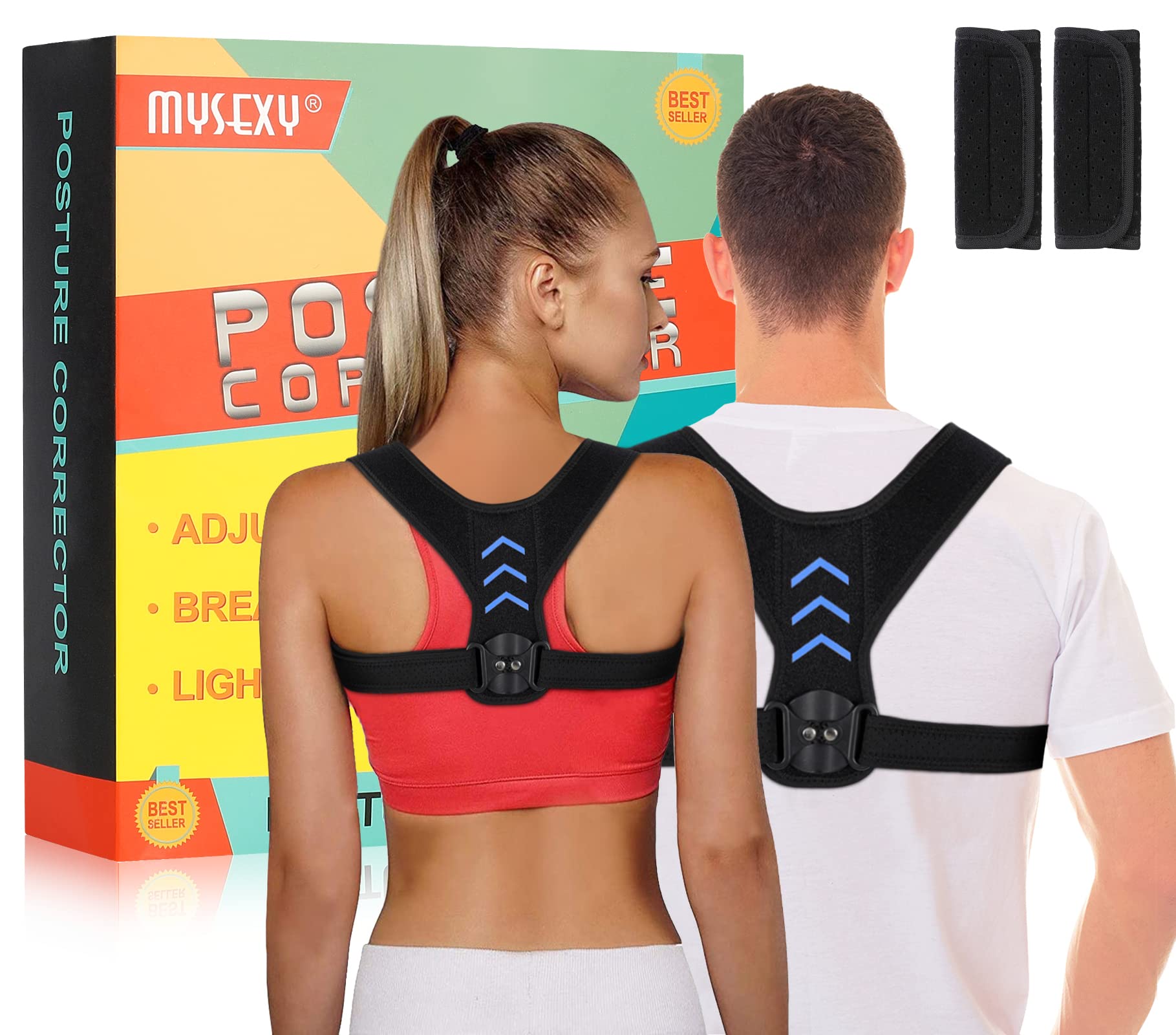 MYSEXY Posture Corrector Upper Back Brace For Women and Men Neck