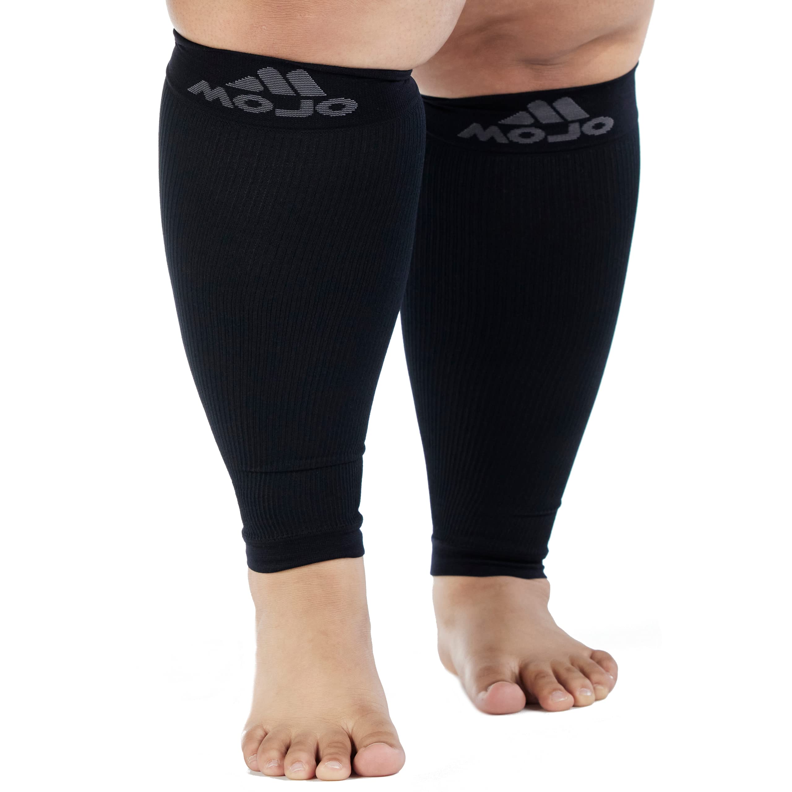 Mojo Compression Socks Graduated Compression Calf Sleeves for Swelling and  Shin Splints Support - Plus Size 20-30mmHg, Small-7XL, Black, White, Pink,  Grey - 1 Pair 5X-Large Black