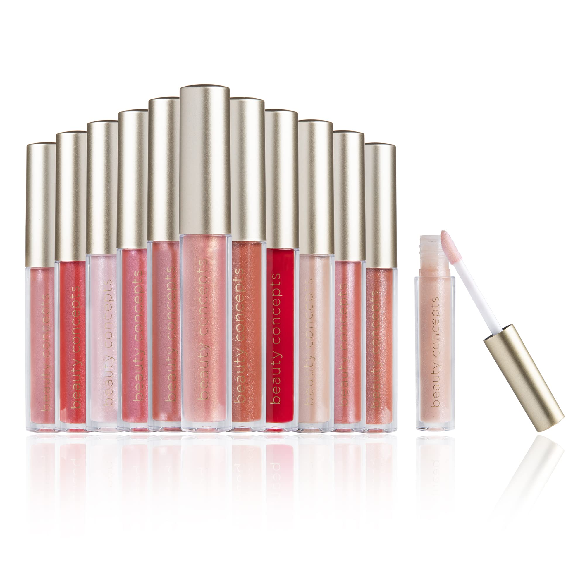 Beauty Concepts Lip Gloss Collection- 12 Piece Lip Gloss Set in Pink and  Red Colors - Comes in Gift Box Lip Gloss Collection (12 Pieces)