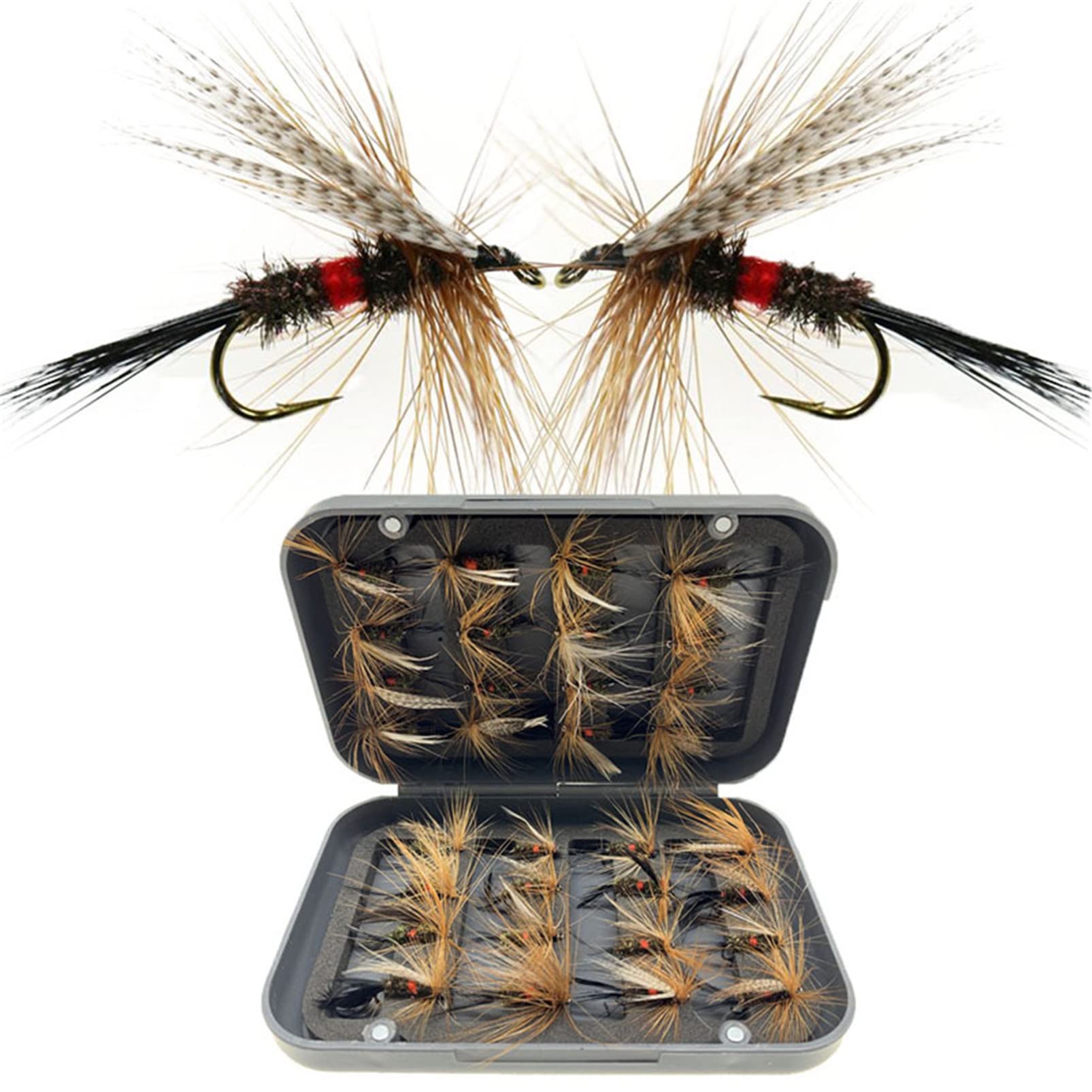 40pcs Fly Fishing Flies Kit Fly Assortment Trout Bass Fishing With Fly Box