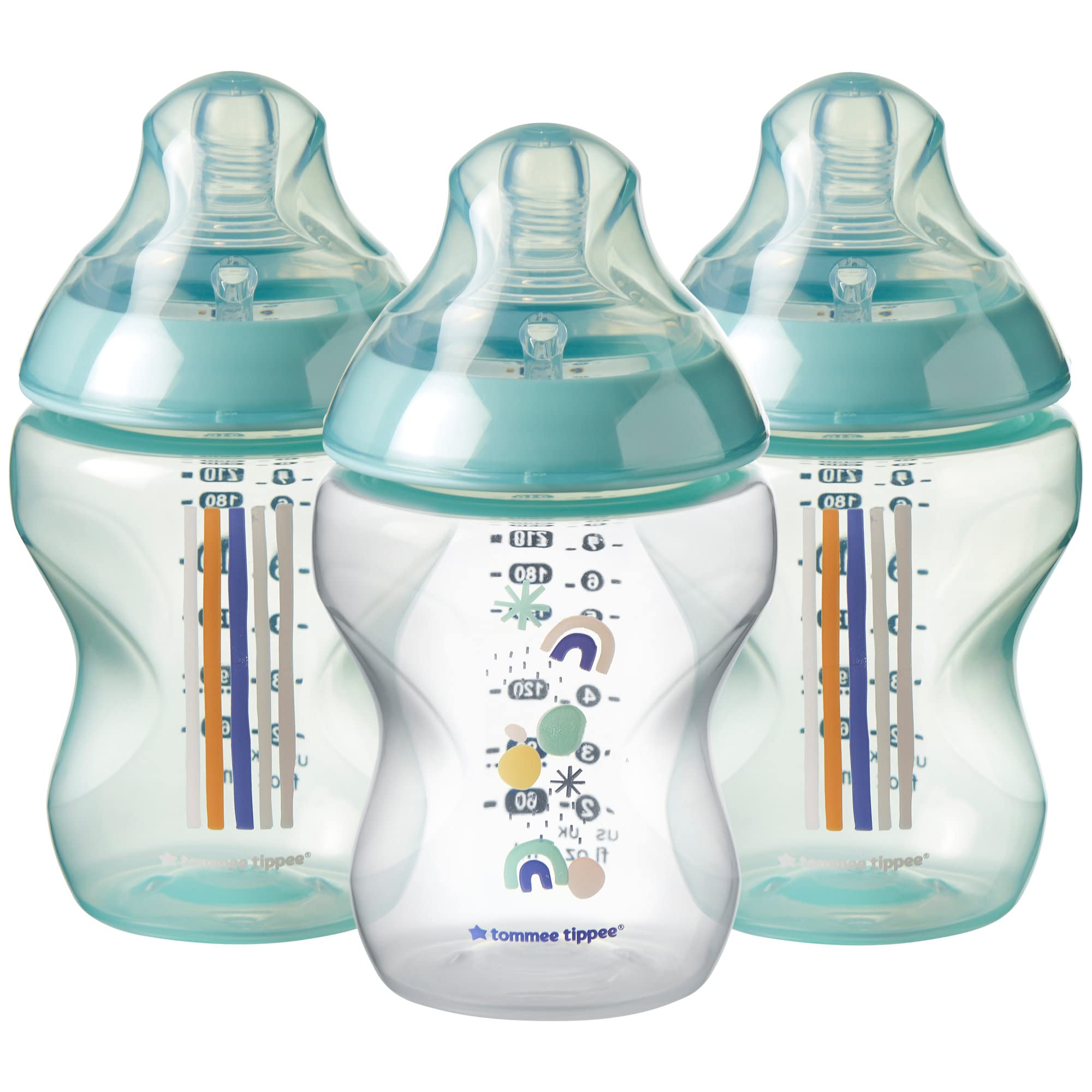Tommee Tippee Closer to Nature Baby Bottles Breast-Like Nipple with  Anti-Colic Valve 9oz 3