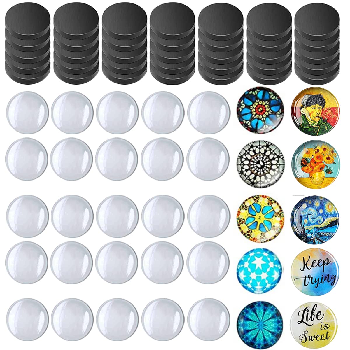 80pcs Crafts Fridge Magnets Glass Ceramic Ferrite Magnet and