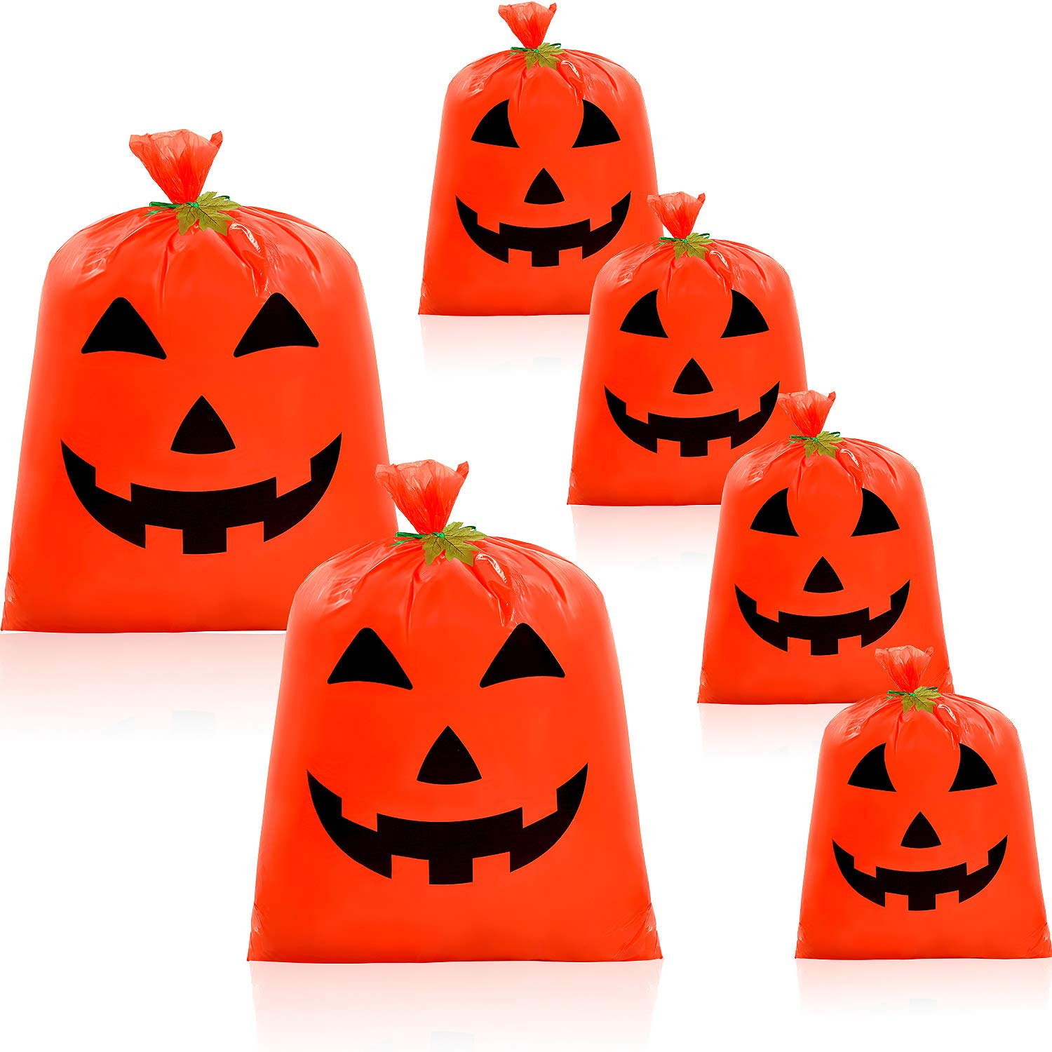 N/C 8PCS Pumpkin Leaf Bags Halloween Leaf Bags Pumpkin Trash Bags