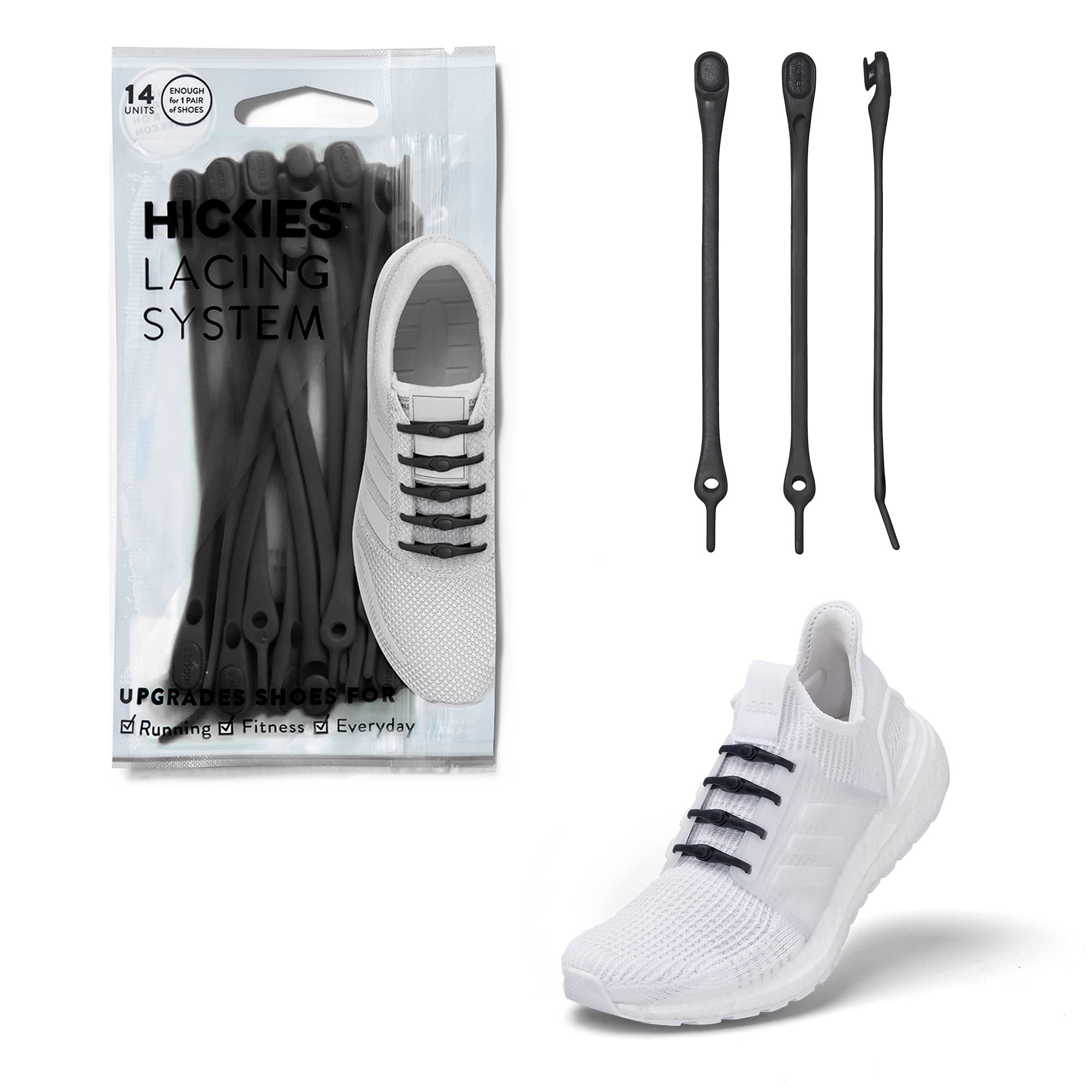 HICKIES Tie-Free Laces - No Tie Shoe Laces for Adults - Tieless Elastic for  Sneakers & Flat