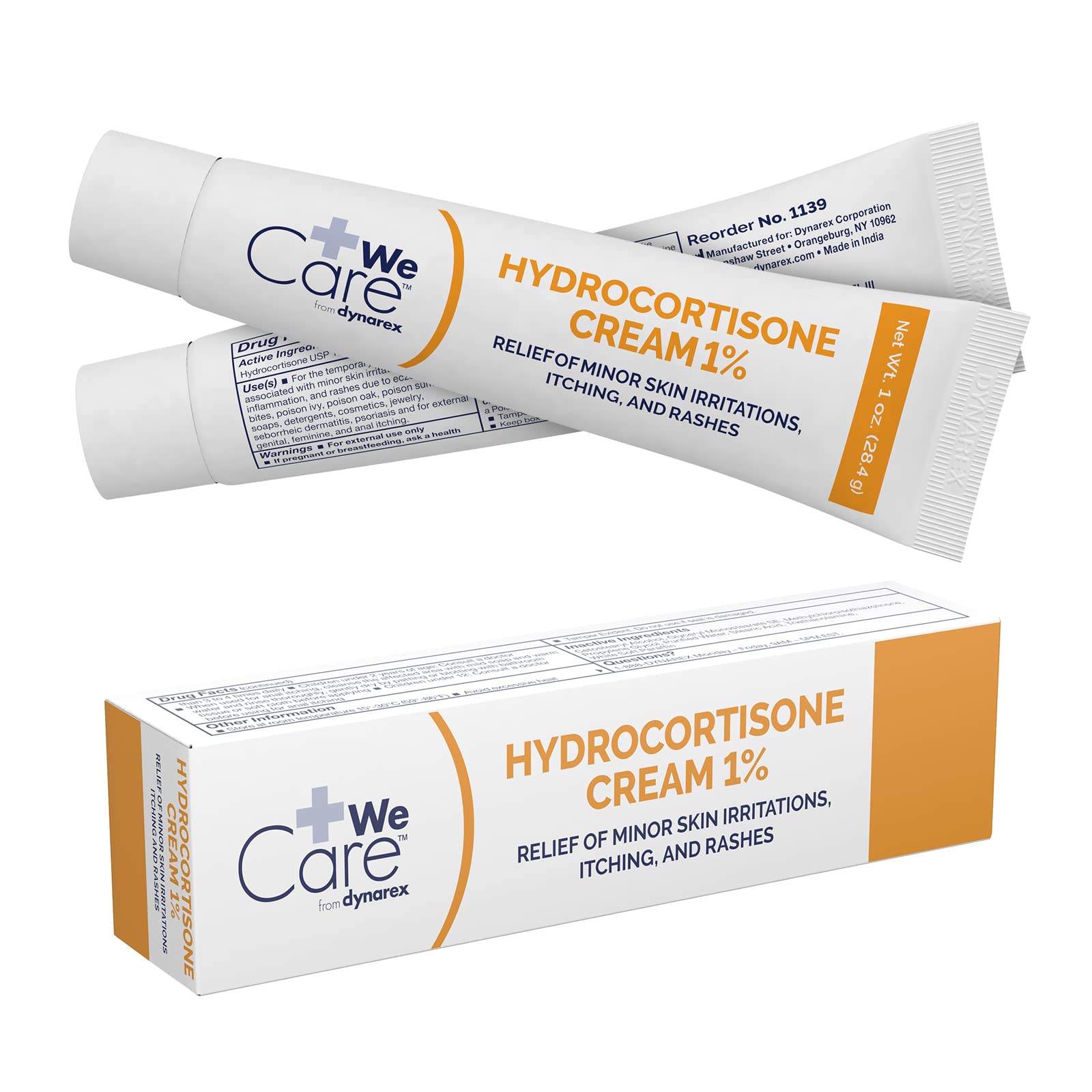 Dynarex Hydrocortisone Cream 1oz Travel Tube Topical Anti Itch 