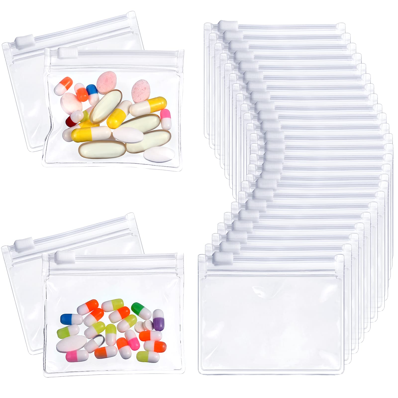  20 Black Pouches for Pill Organizer,Pill Pouch Bags Zippered  Reusable Pill Pouches Clear Plastic Pill Bags Self Sealing Travel Medicine  Organizer Storage : Health & Household