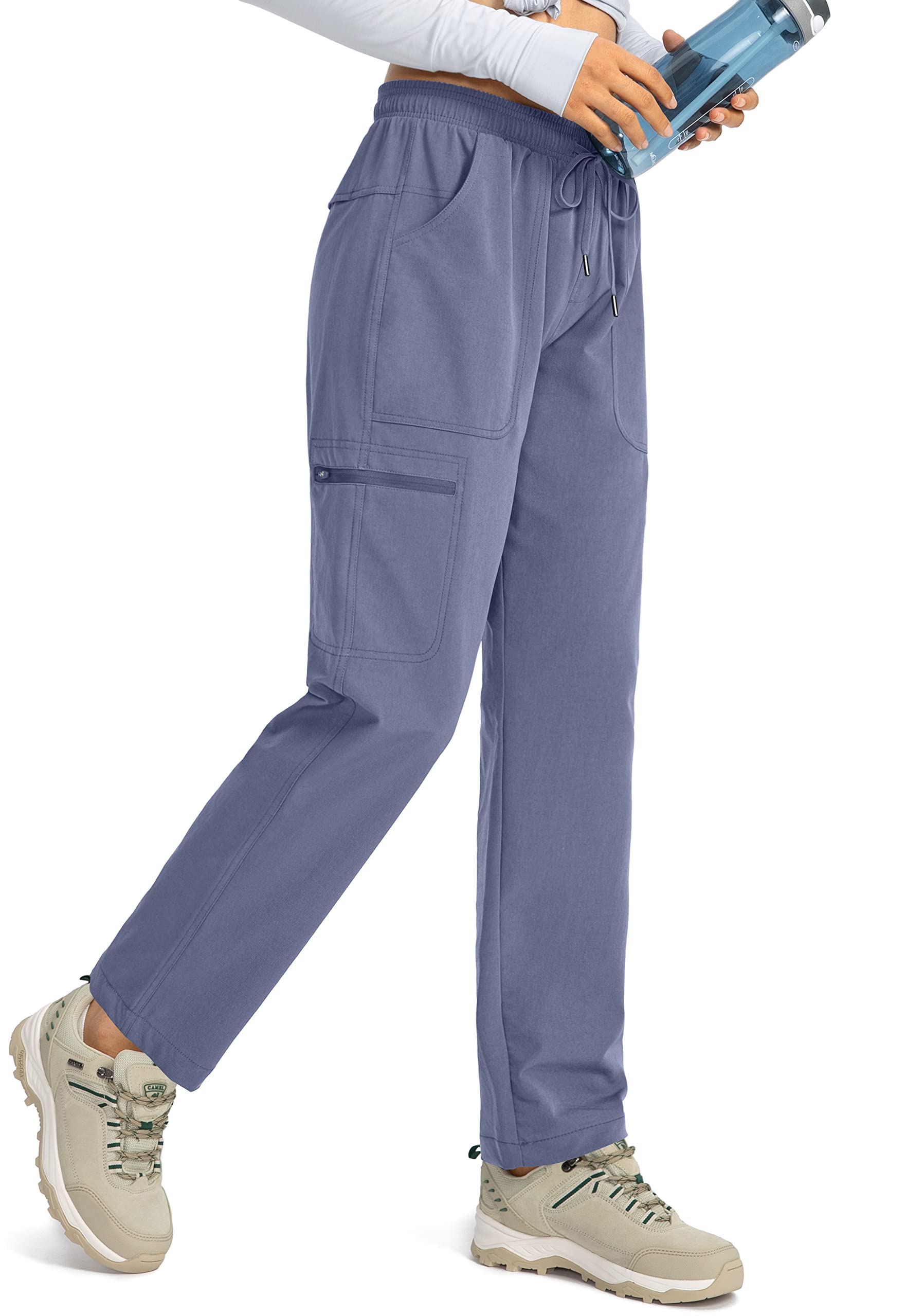 Viodia Women's Hiking Cargo Pants with Pockets Quick Dry UPF50+  Water-Resistant Pants for Women Golf Travel Climbing Pants X-Small Blue  Ashes