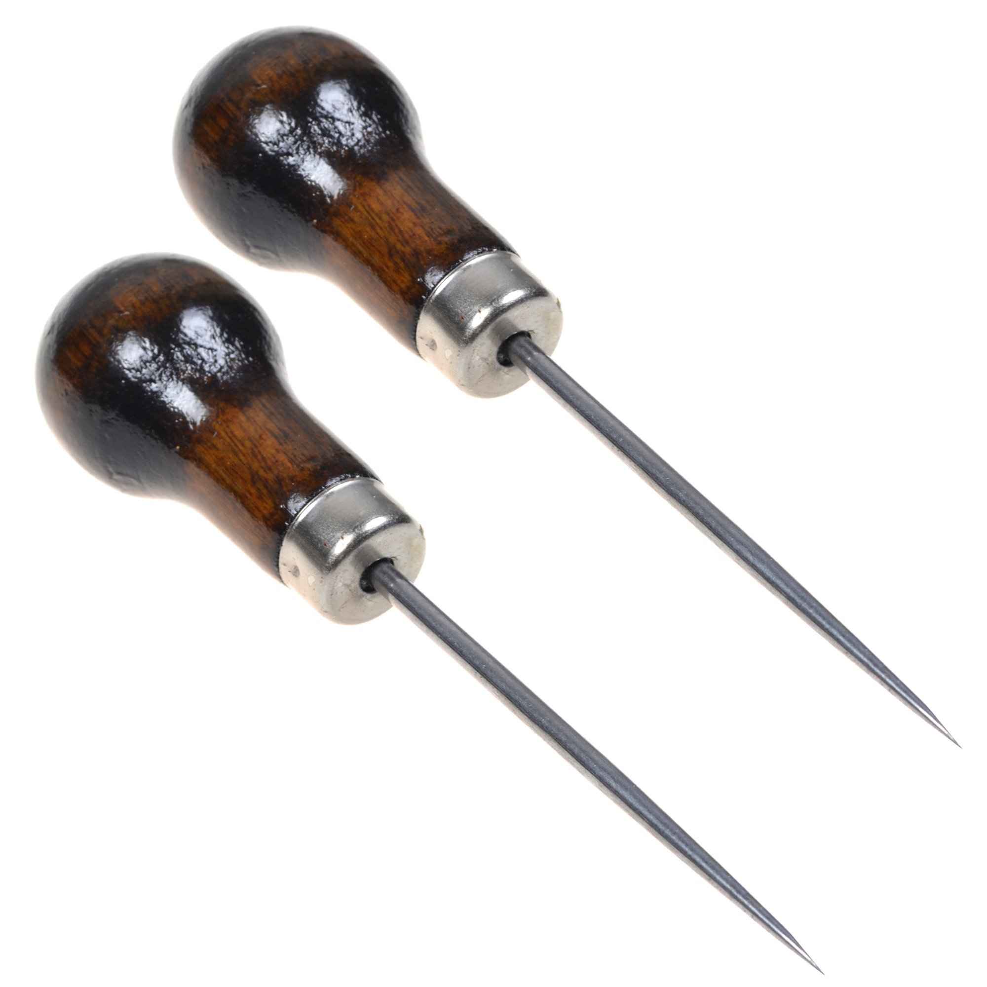 Cosmos Pack of 2 Gourd Shape Leather Craft Cloth Wood Handle Scratch Awl  Tool Pin Punching